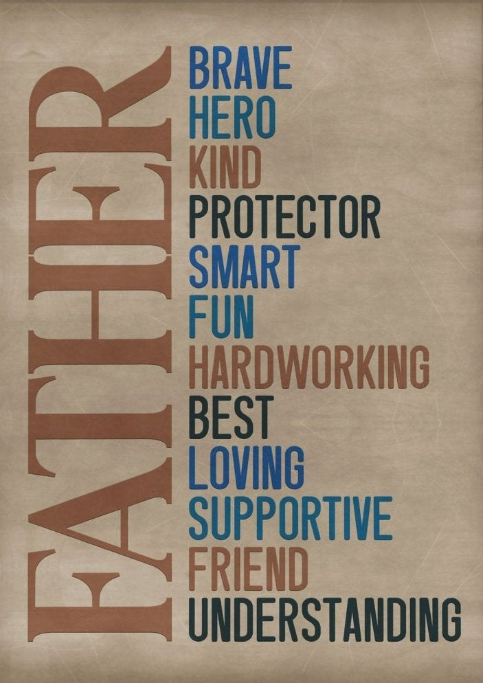 Father Definition Typography Canvas Wall Art