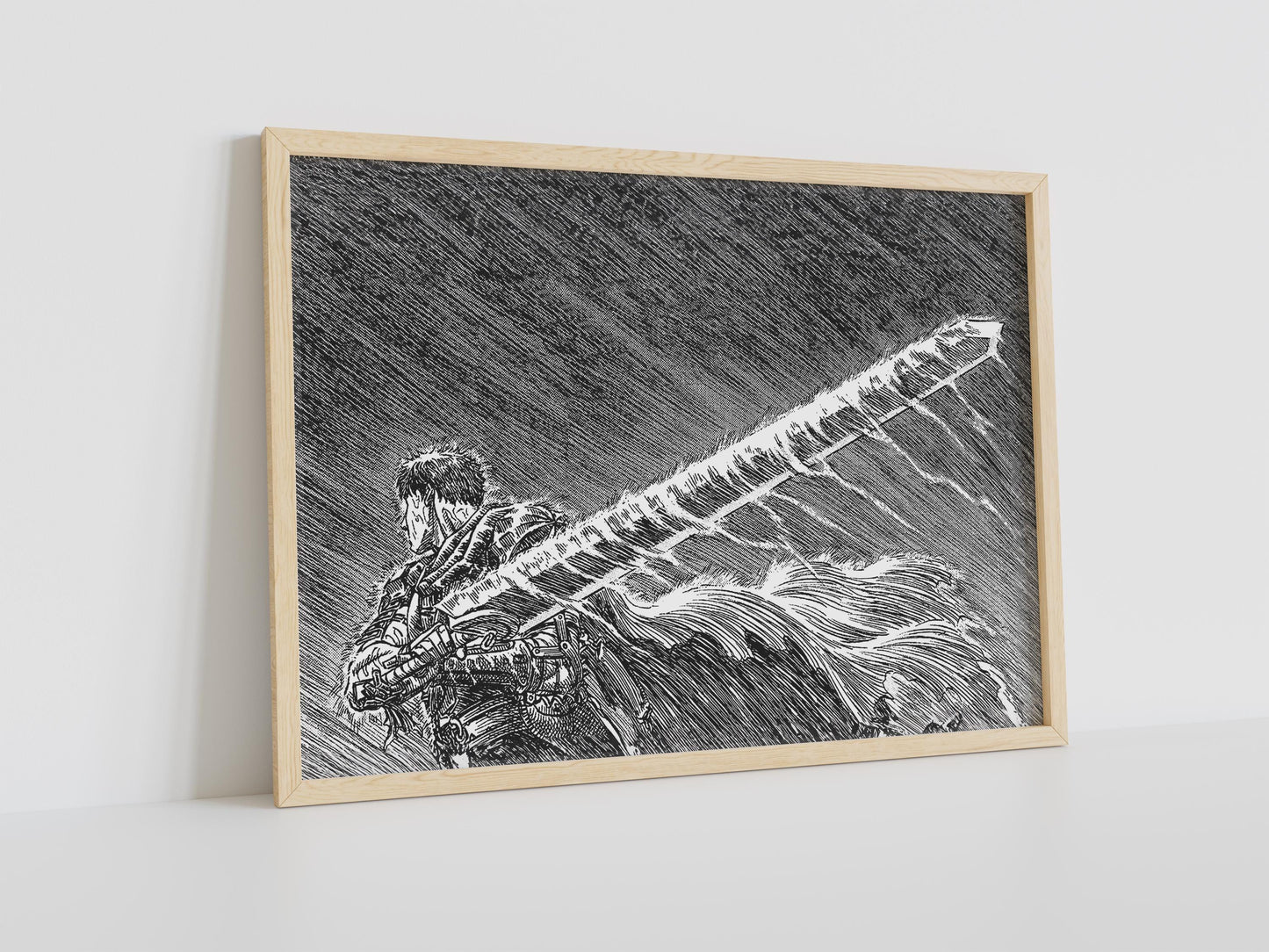 Anime Leinwand Wandkunst, Anime Poster, Berserk Anime Wandkunst, Berserk Guts Poster, Berserk Schwarz & Weiß Poster, Guts Cool Poster, Berserk Kunst