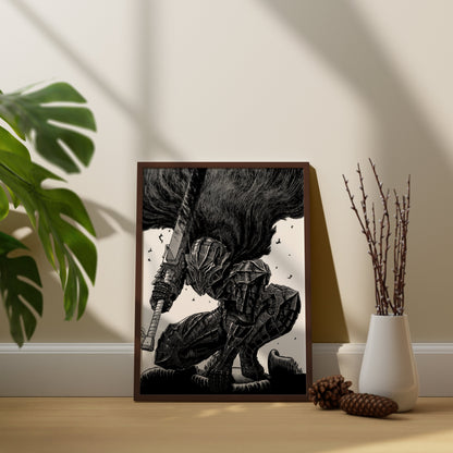 Anime Leinwand Wandkunst, Anime Poster, Berserk Anime Wandkunst, Berserk Guts Poster, Gerahmte Anime Deko, Guts Leinwand Wandkunst