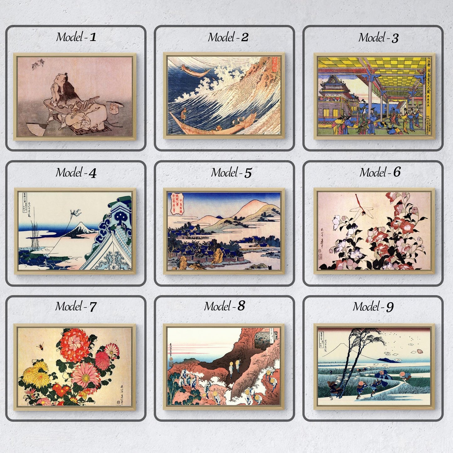 Ukiyo-e Leinwand-Wanddekoration: Die Große Welle von Hokusai