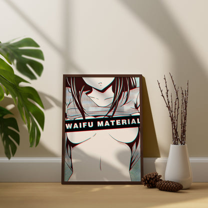 Anime Leinwand-Wandkunst, Waifu-Material-Poster, Anime-Mädchen-Wandkunst, Anime-Poster, Anime-Wanddeko, Geschenk für Anime-Liebhaber, Anime-Kunst