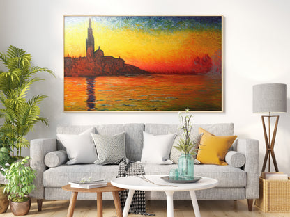 Claude Monet Leinwand-Wandkunst, Claude Monet San Giorgio Maggiore in der Dämmerung, Sonnenuntergang Leinwand-Kunst, Leinwanddruck-Kunst, Saint-Georges Wandkunst