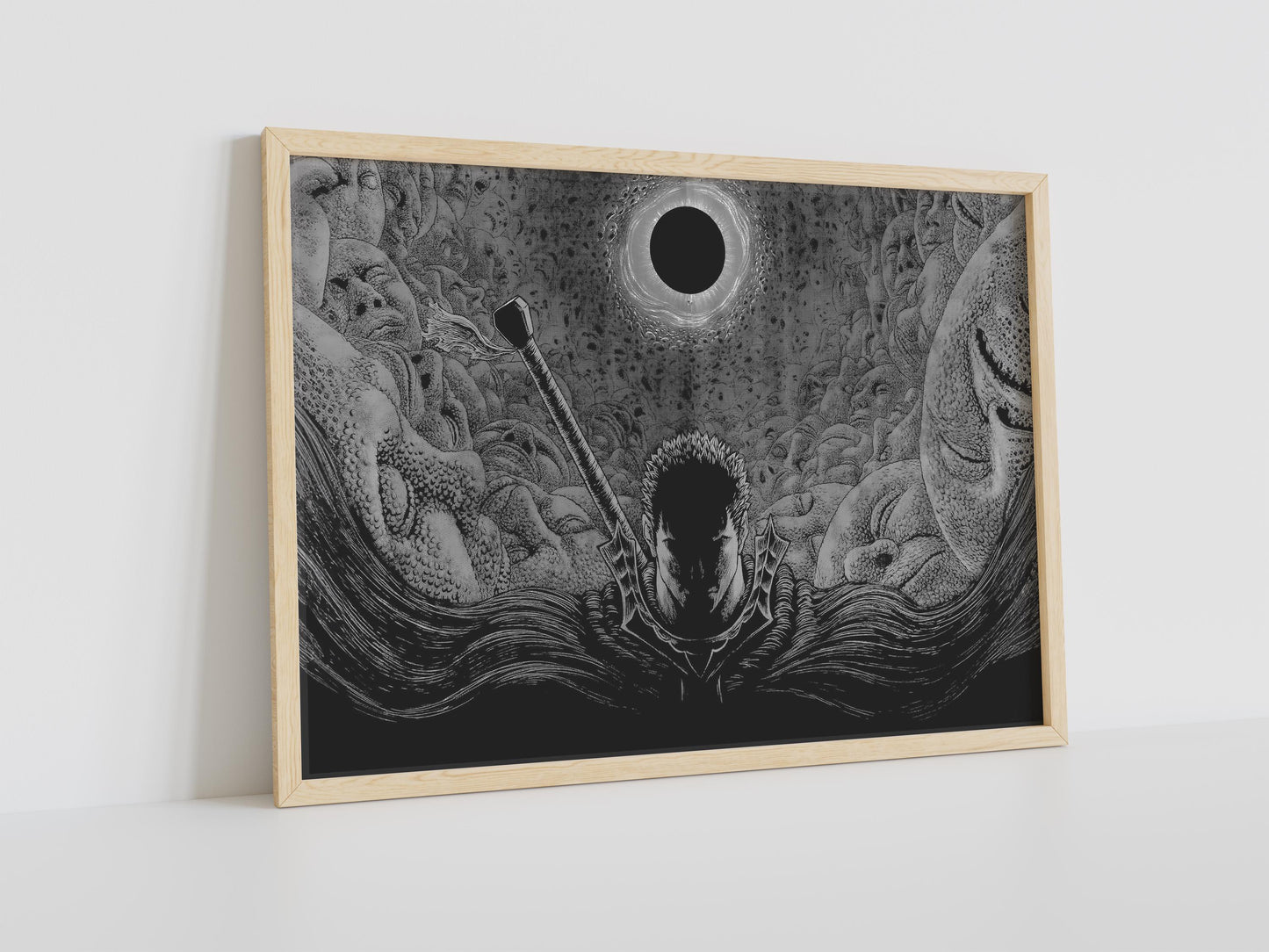 Anime Leinwand Wandkunst, Anime Poster, Berserk Anime Wandkunst, Berserk Guts Poster, Berserk Schwarz & Weiß Poster, Guts Cool Poster, Berserk Kunst