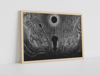 Anime Leinwand Wandkunst, Anime Poster, Berserk Anime Wandkunst, Berserk Guts Poster, Berserk Schwarz & Weiß Poster, Guts Cool Poster, Berserk Kunst