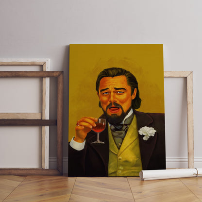 Di Caprio Lachlein Leinwandbild, Di Caprio Pop Art, Lustiges Filmplakat, Leo Poster, Di Caprio Poster