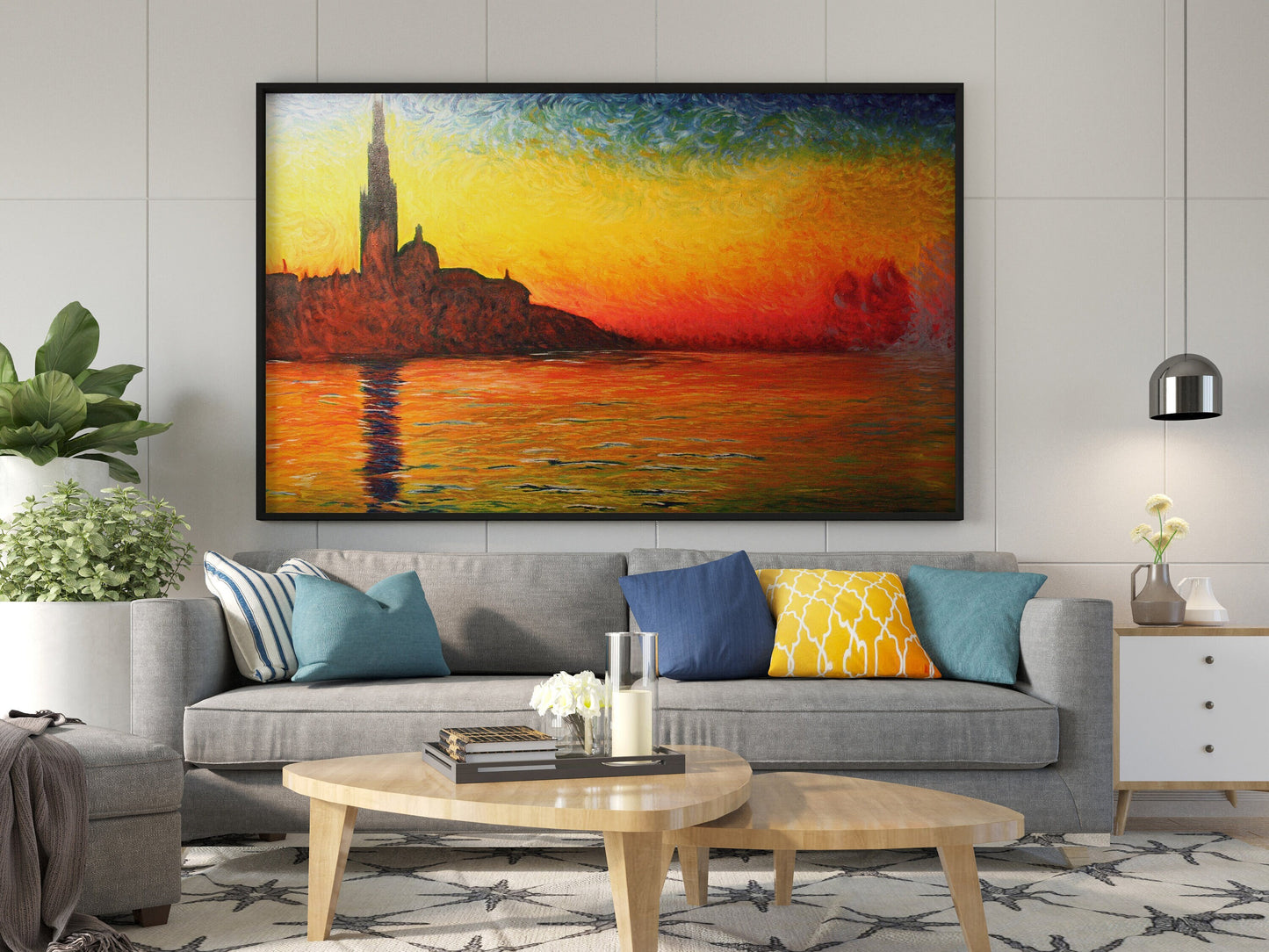 Claude Monet Leinwand-Wandkunst, Claude Monet San Giorgio Maggiore in der Dämmerung, Sonnenuntergang Leinwand-Kunst, Leinwanddruck-Kunst, Saint-Georges Wandkunst