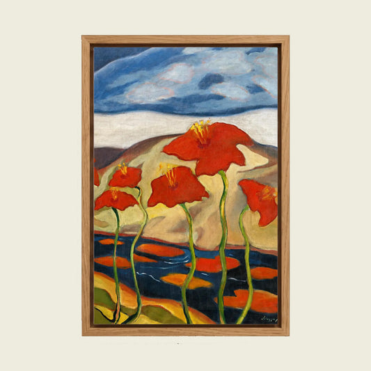 Flowers (Nirvana) by Zolo Palugyay canvas wall art in a floating oak frame