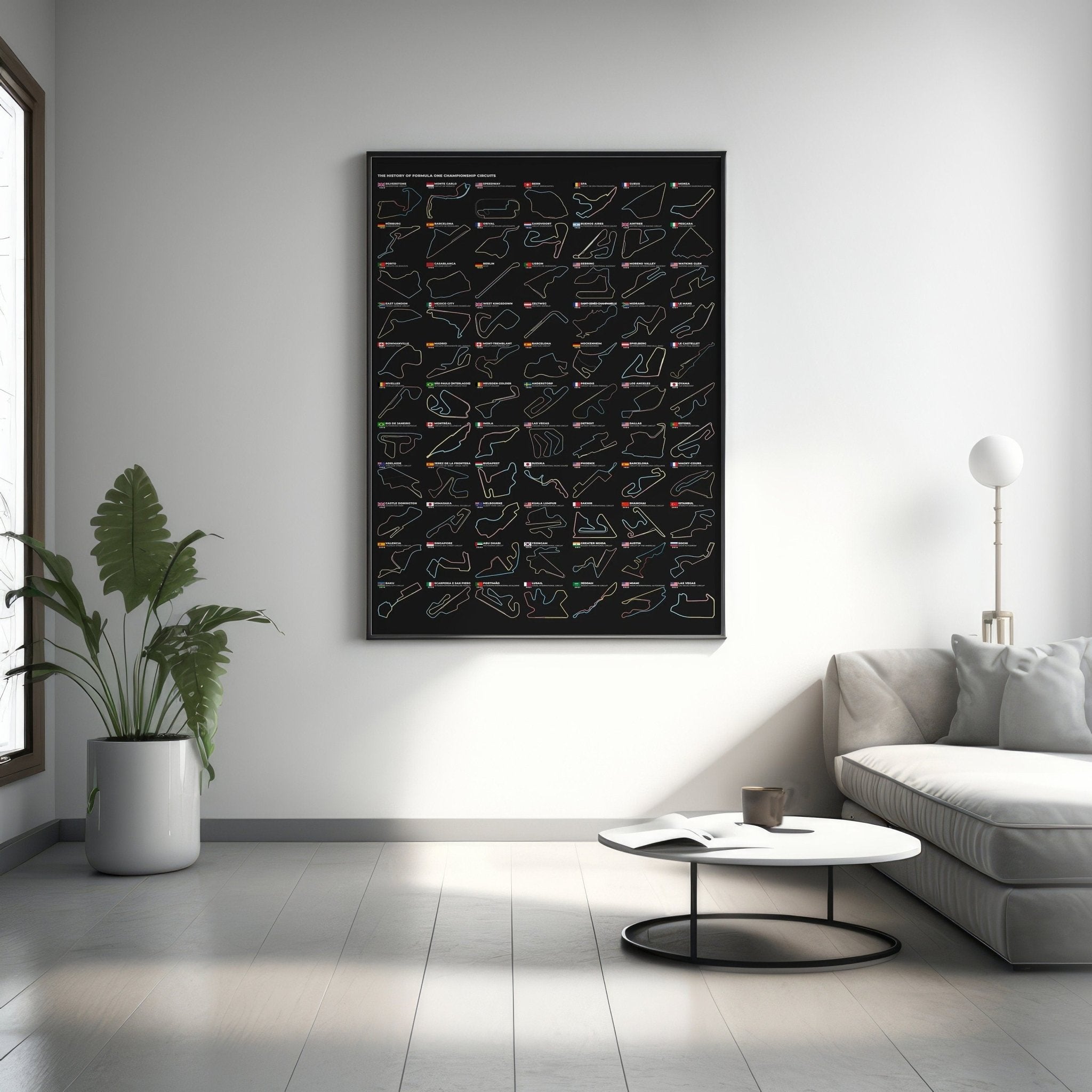 Formula 1 Maps Canvas Wall Decor - Canvasworkshop