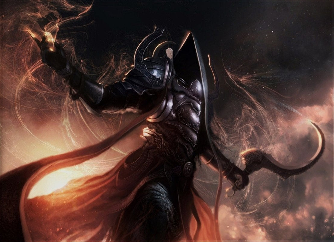 Dark Fantasy Armored Warrior Canvas Wall Art