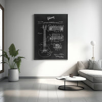 Gibson Guitar Blueprint Canvas Poster - Canvasworkshop