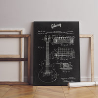 Gibson Guitar Blueprint Canvas Poster - Canvasworkshop
