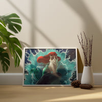 Grumpy Cat Mermaid Canvas Wall Art - Canvasworkshop