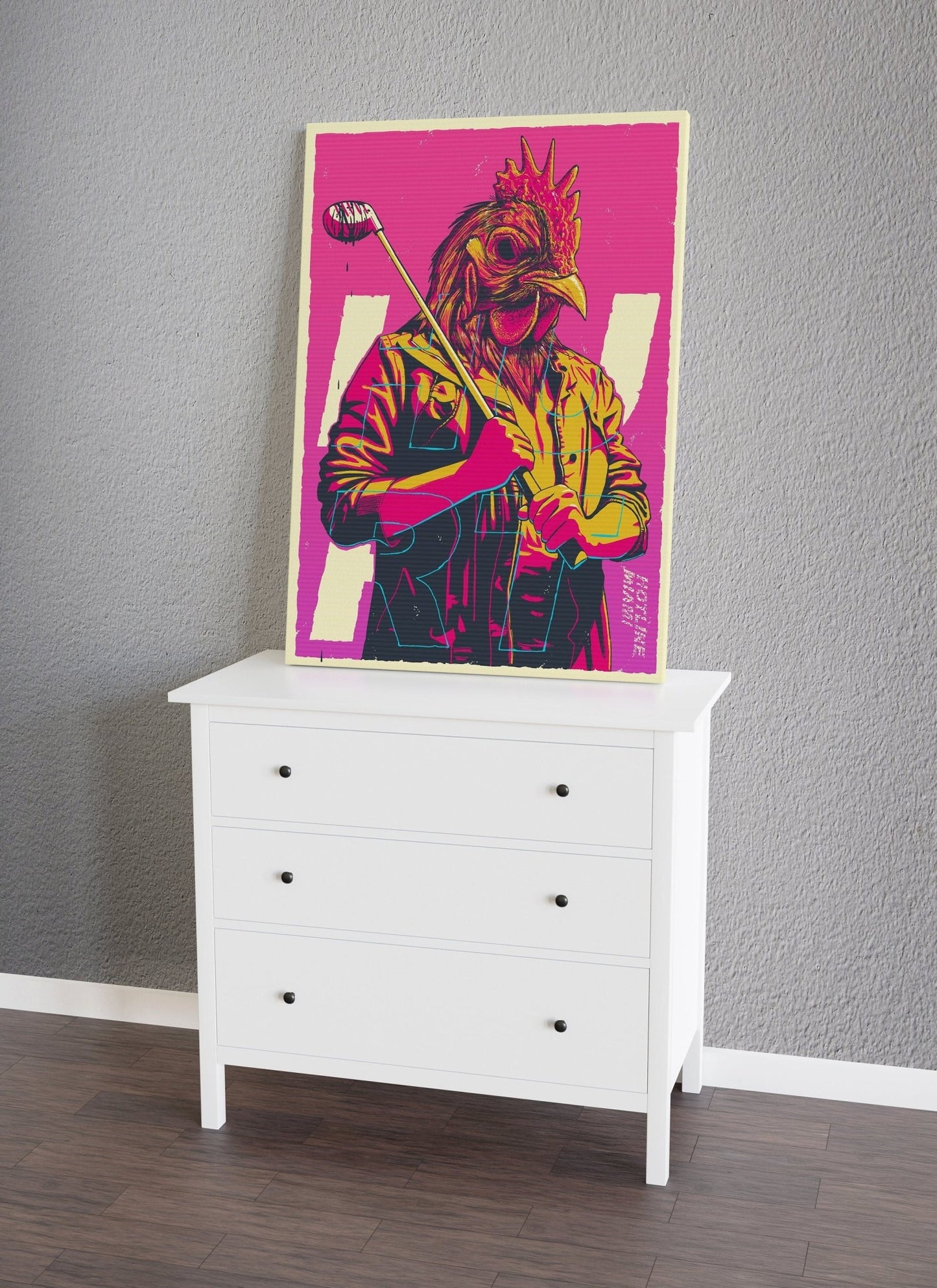 Hotline Miami Chicken Canvas Wall Decor - Canvasworkshop