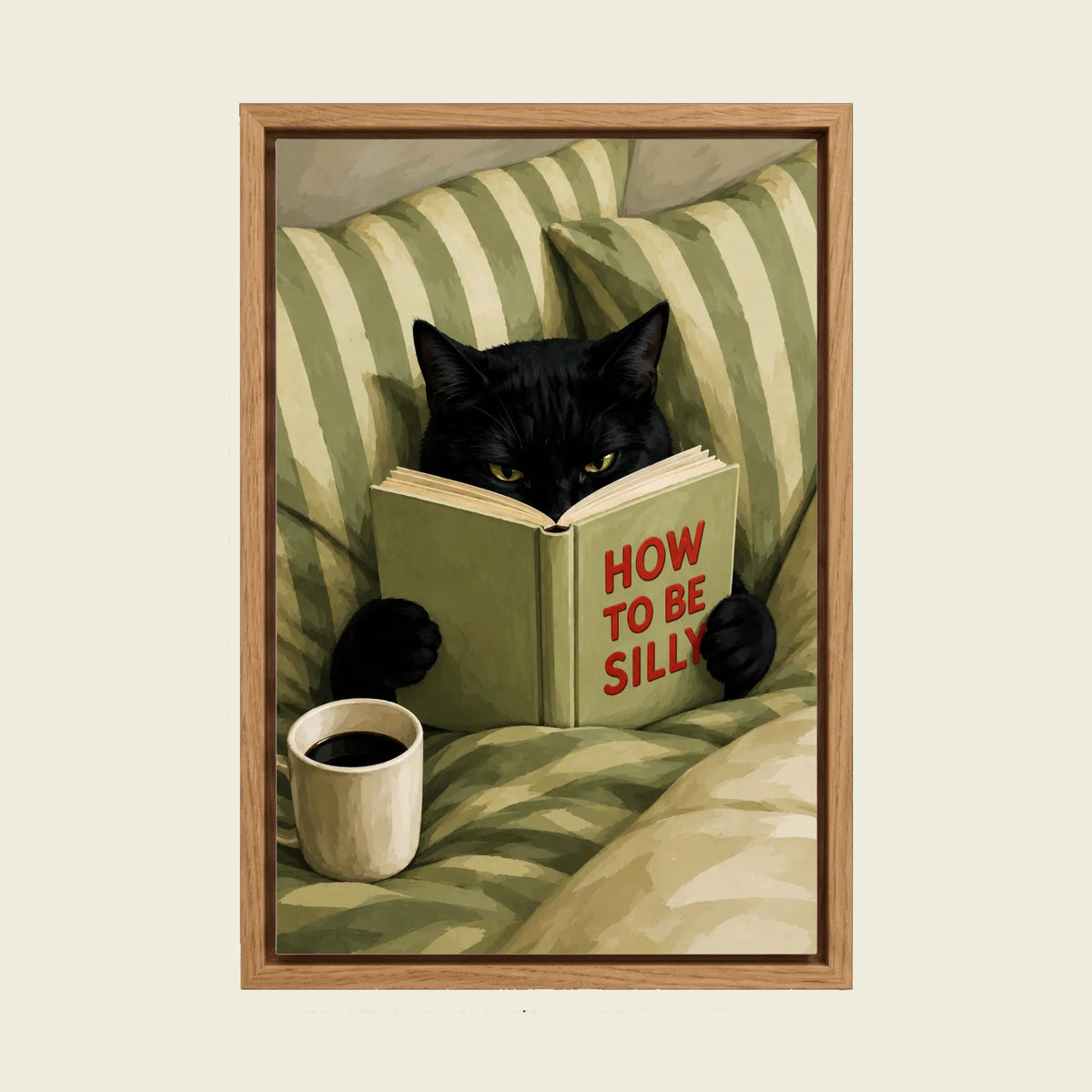 Feed Floating Oak How to Be Silly Black Cat Wall Art
