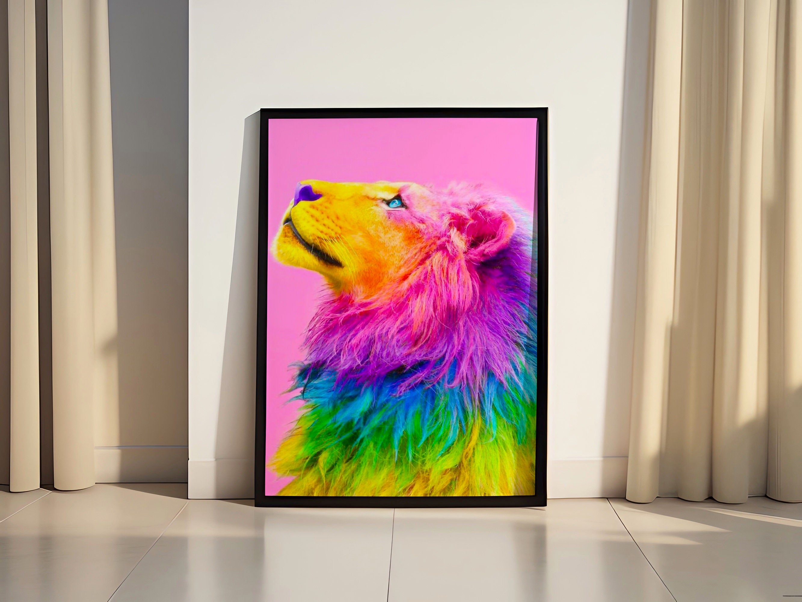 Colourful Lion Canvas Wall Art