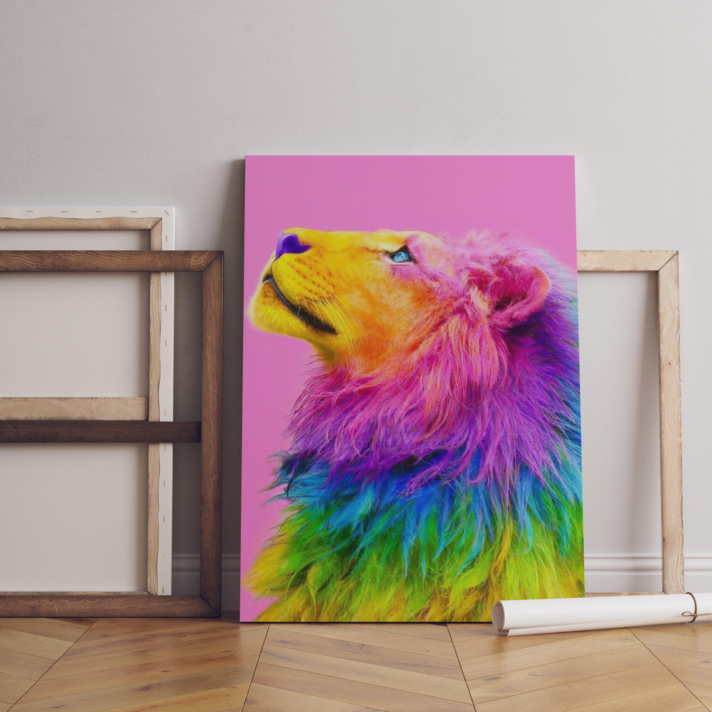 Colourful Lion Canvas Wall Art