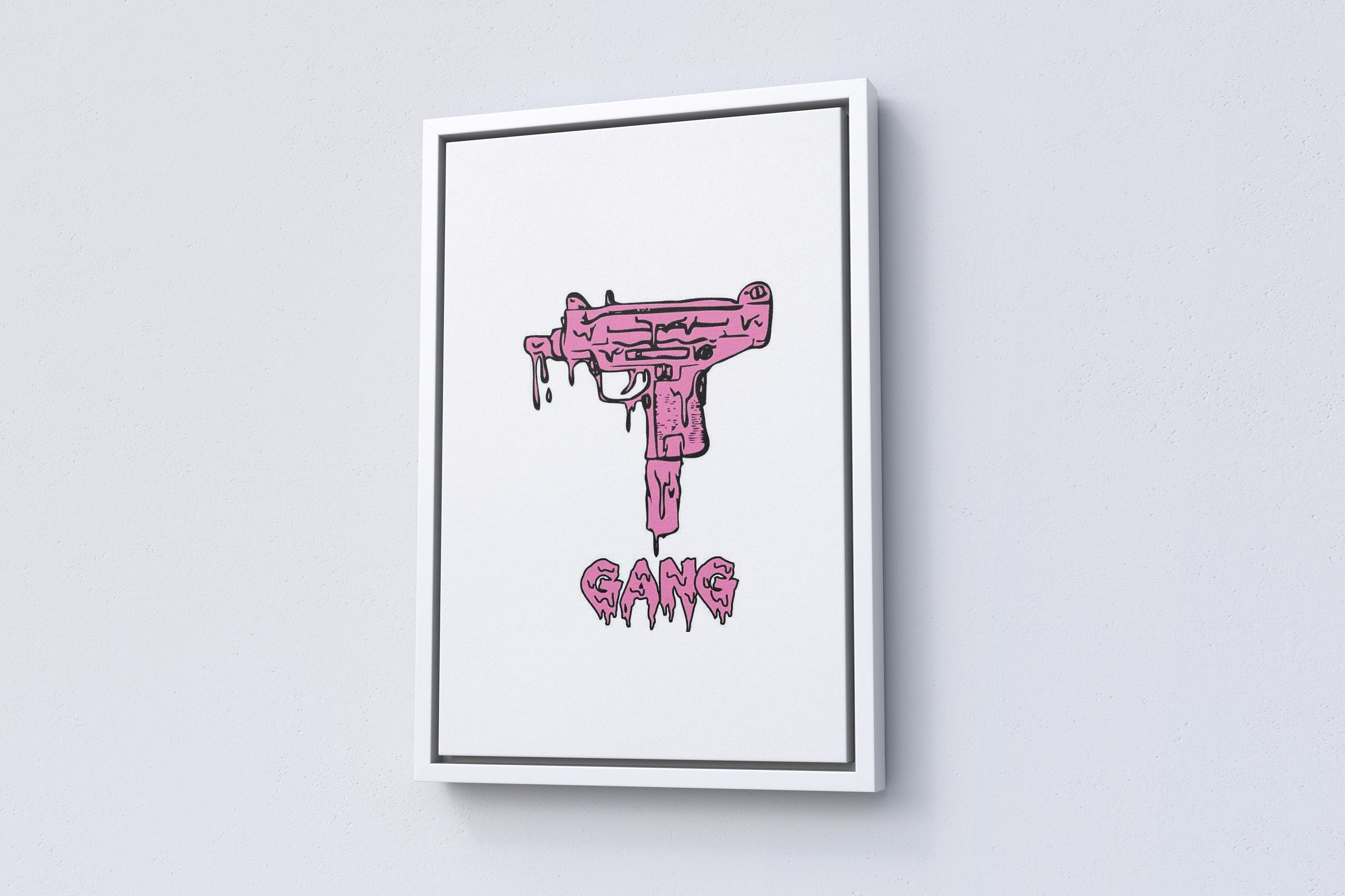 Pink Gun Canvas Wall Art