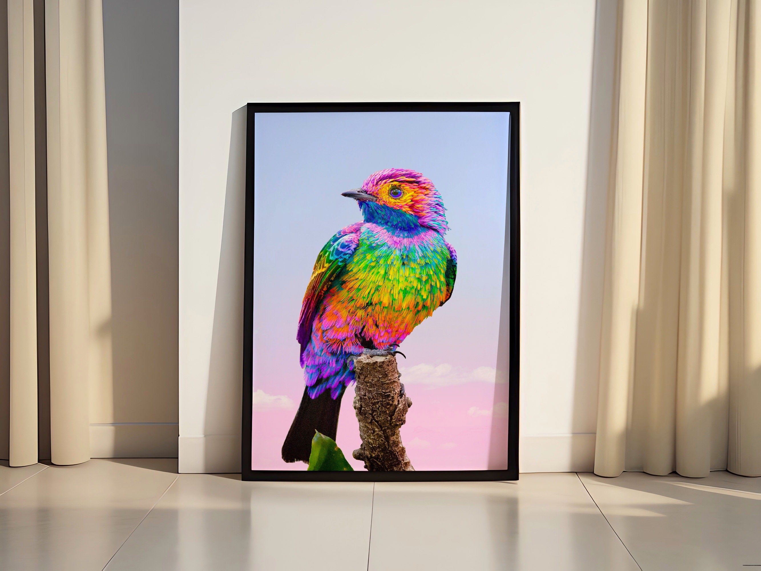 Rainbow Bird Canvas Poster