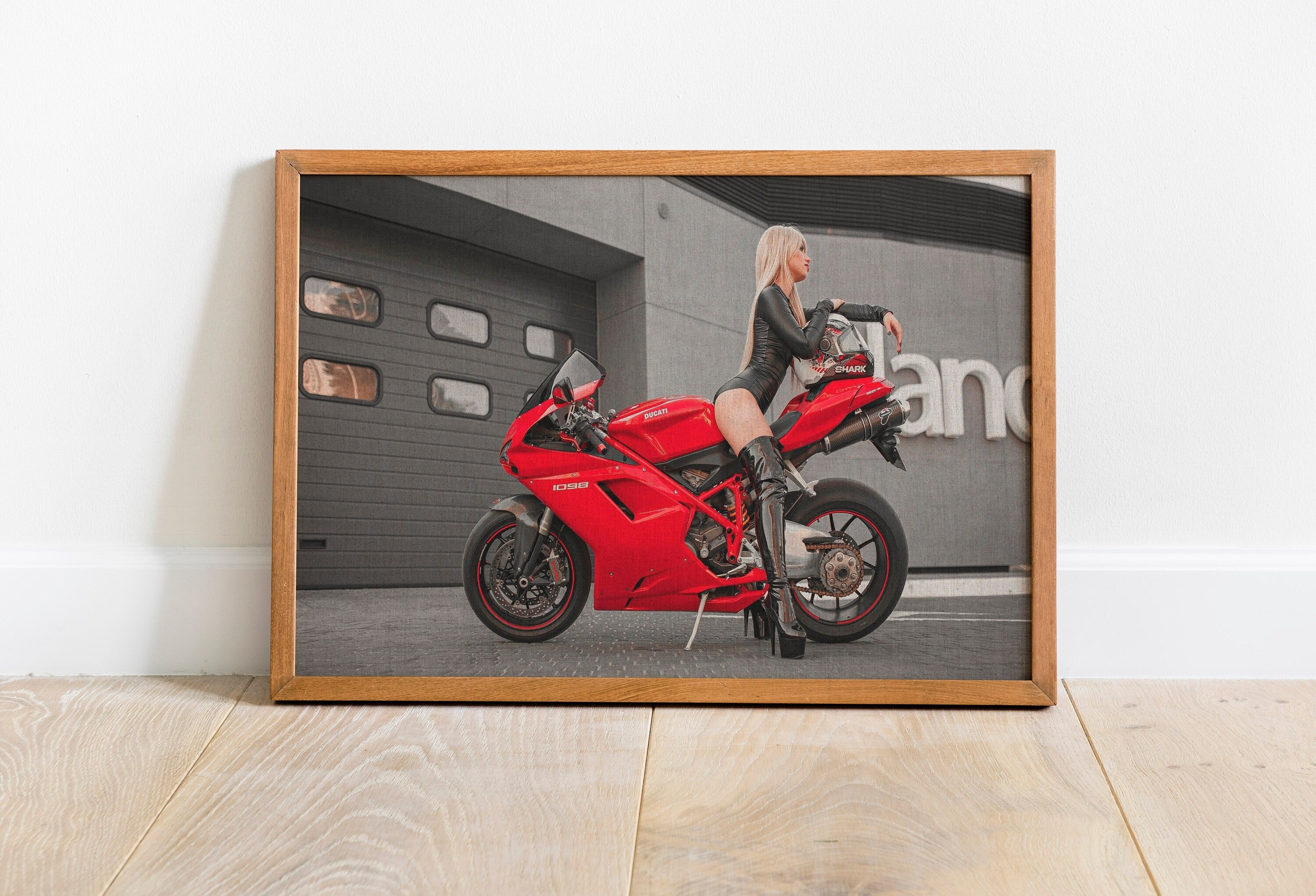 MotoGirl Canvas Poster