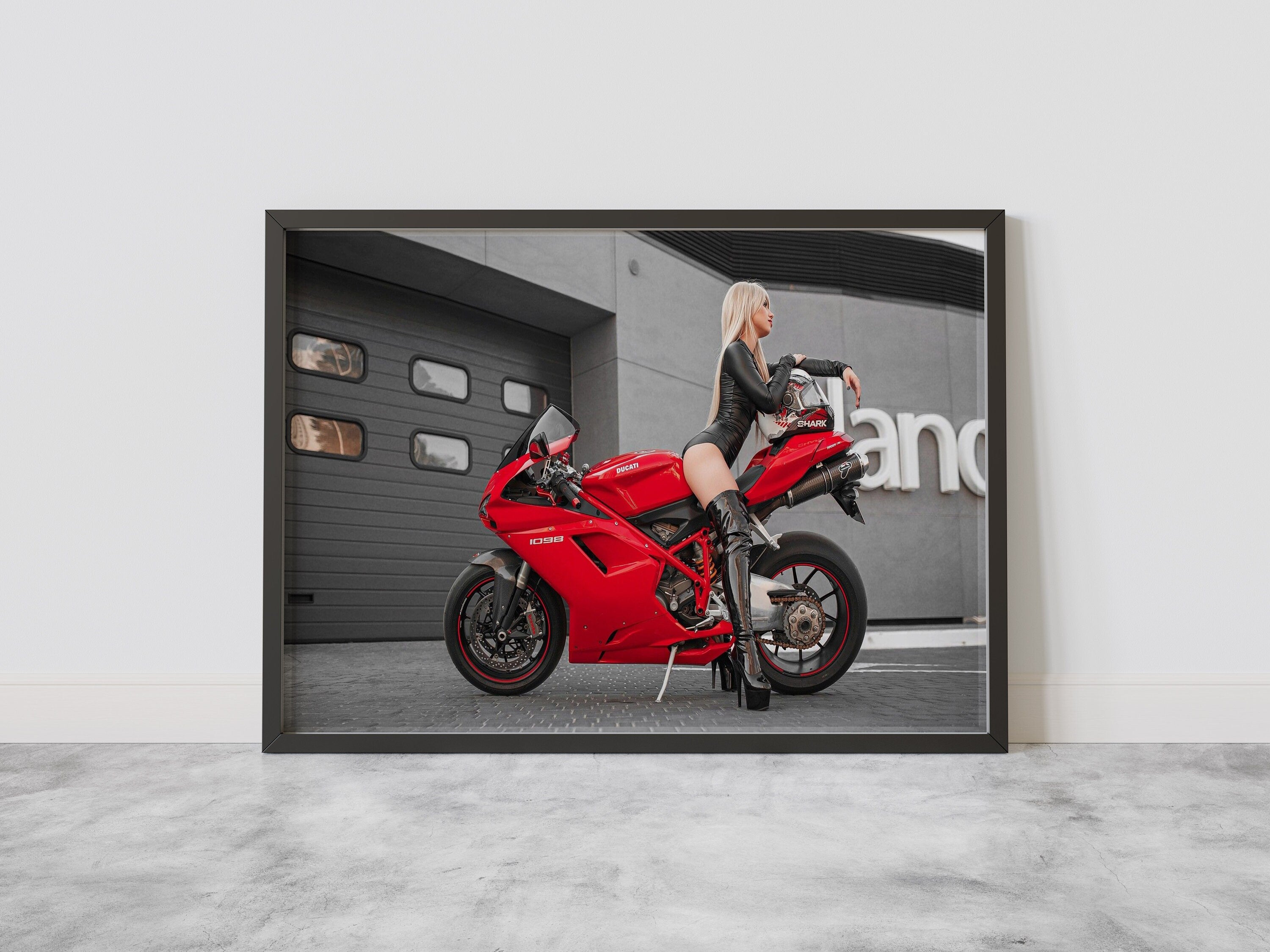 MotoGirl Canvas Poster