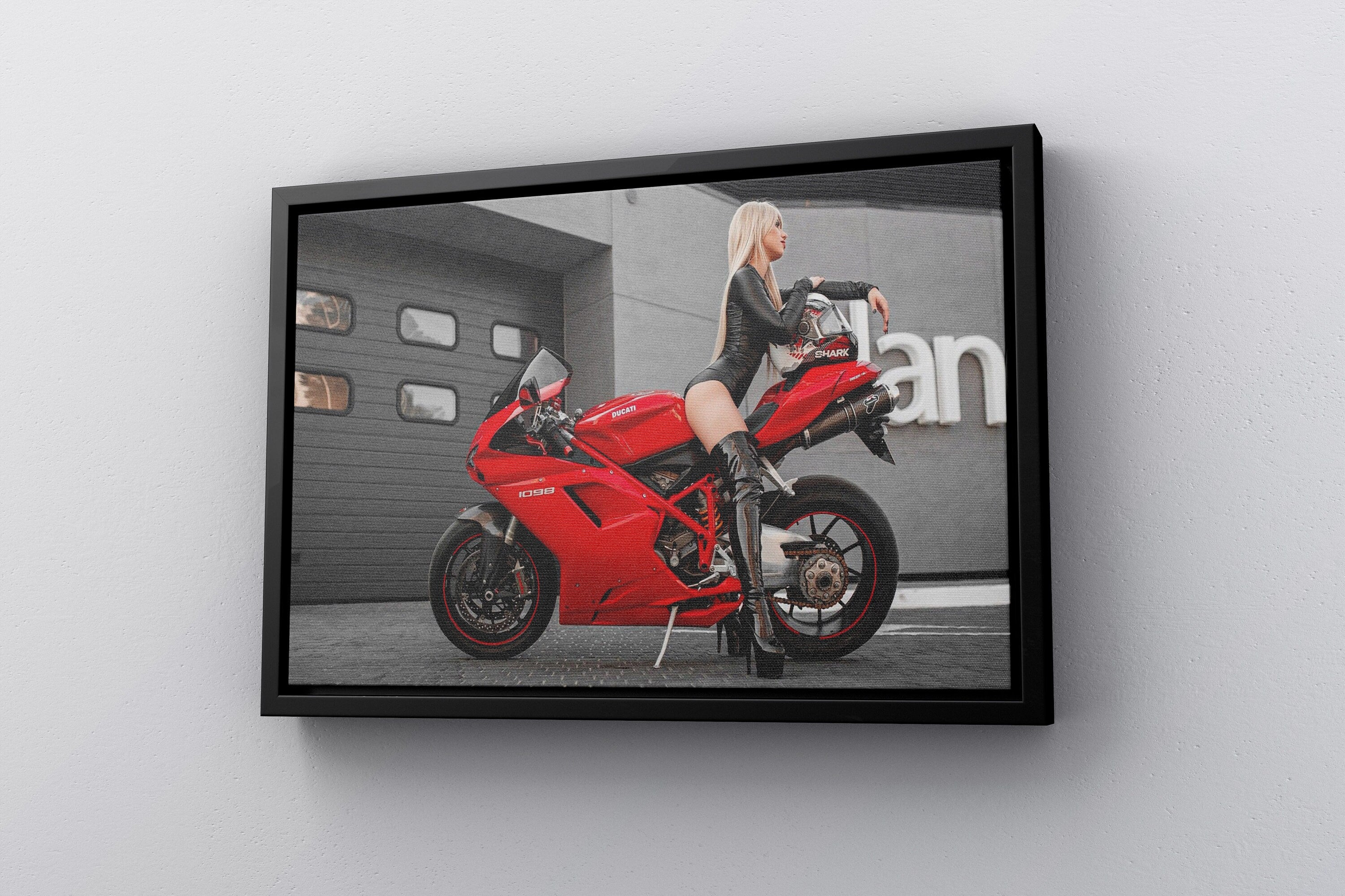 MotoGirl Canvas Poster