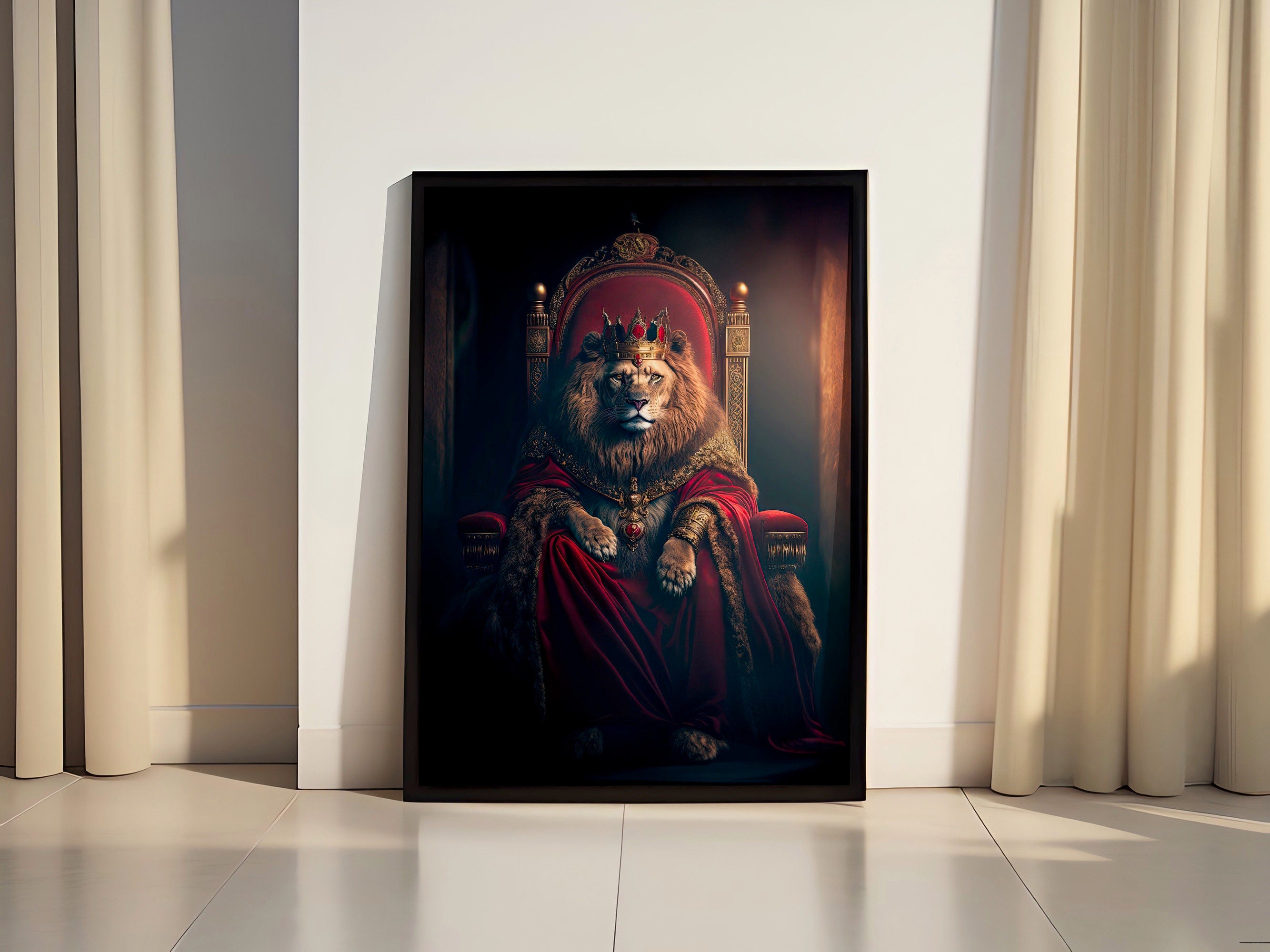 King Lion Canvas Poster