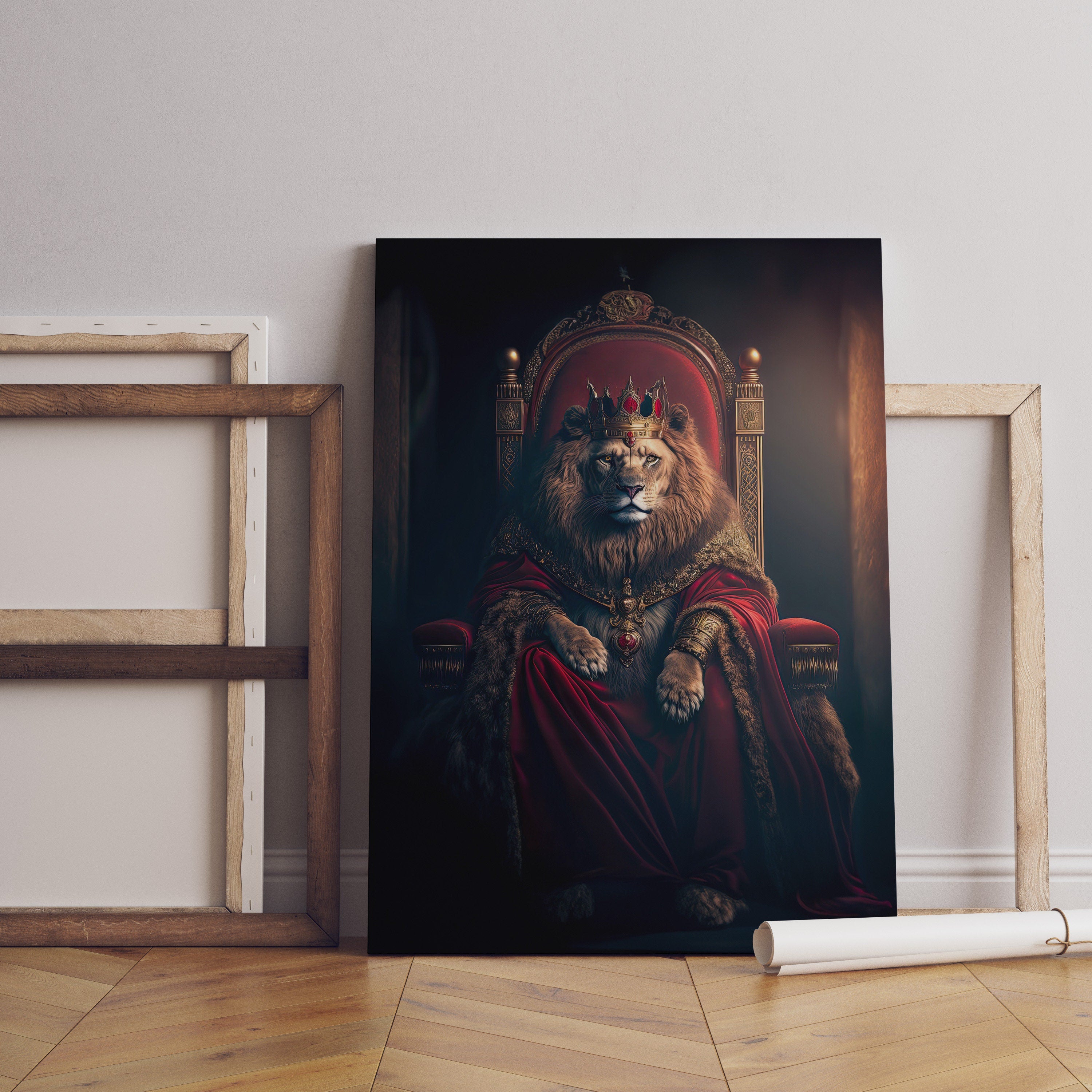 King Lion Canvas Poster