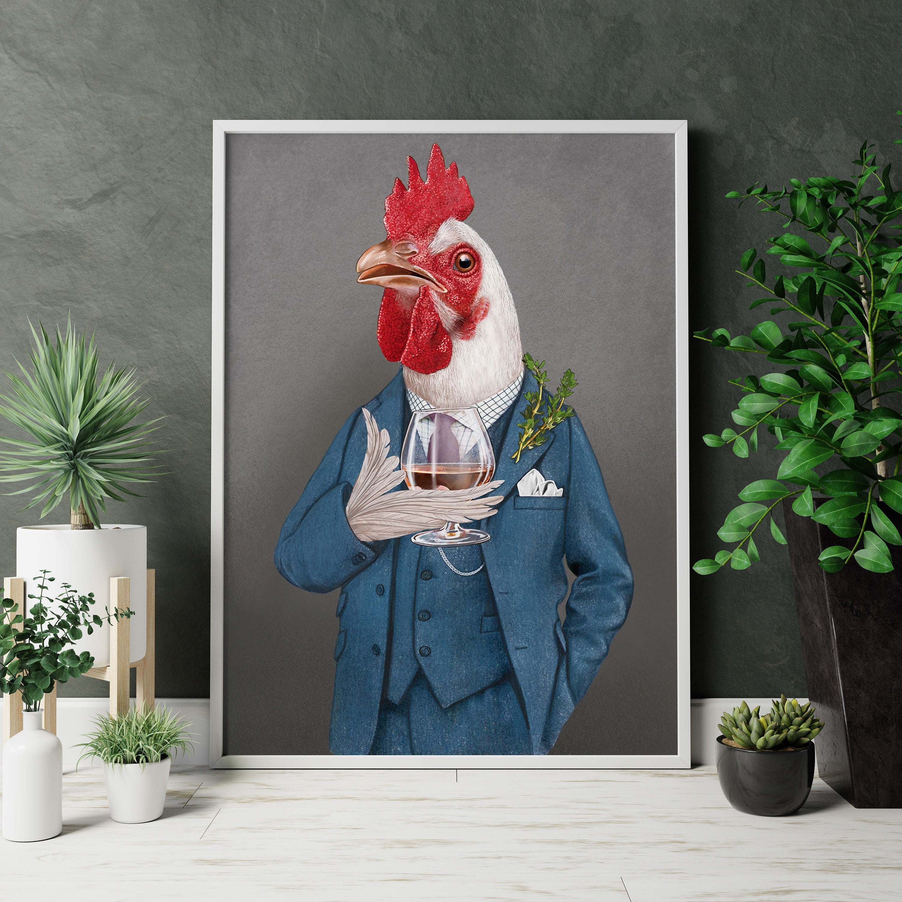 Funny Animal Portrait Canvas Art