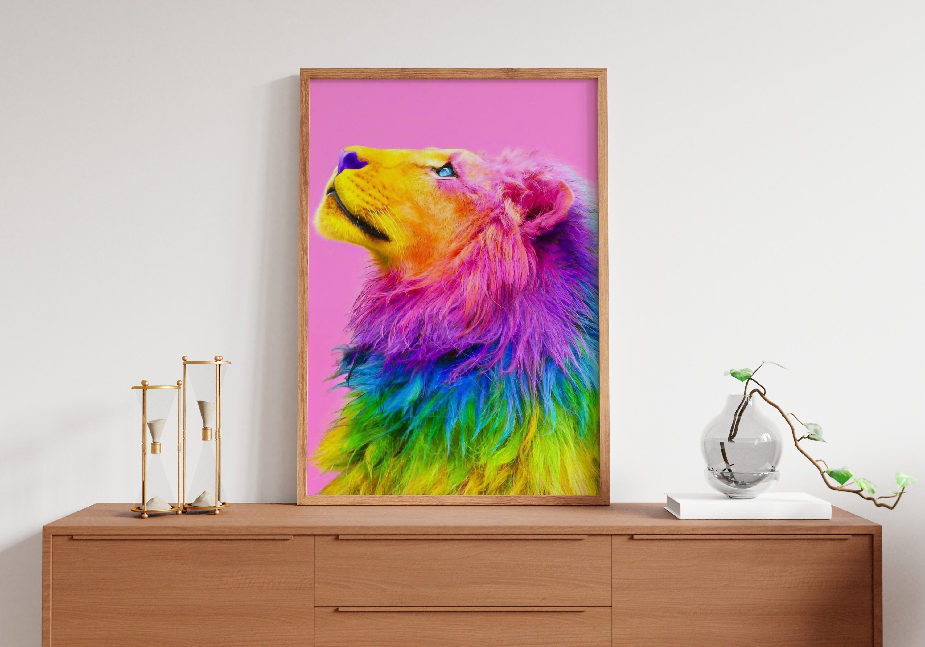 Colourful Lion Canvas Wall Art