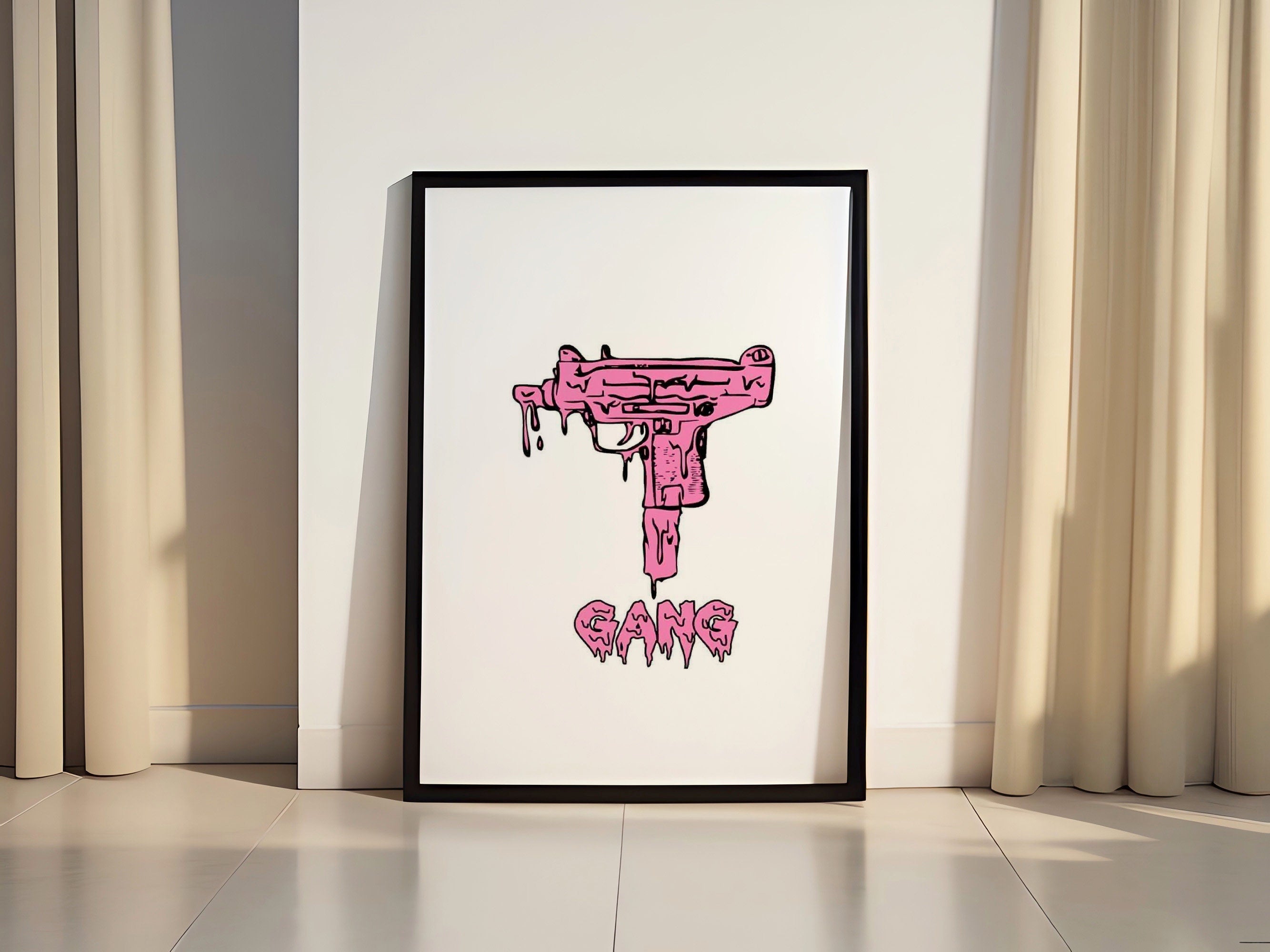 Pink Gun Canvas Wall Art