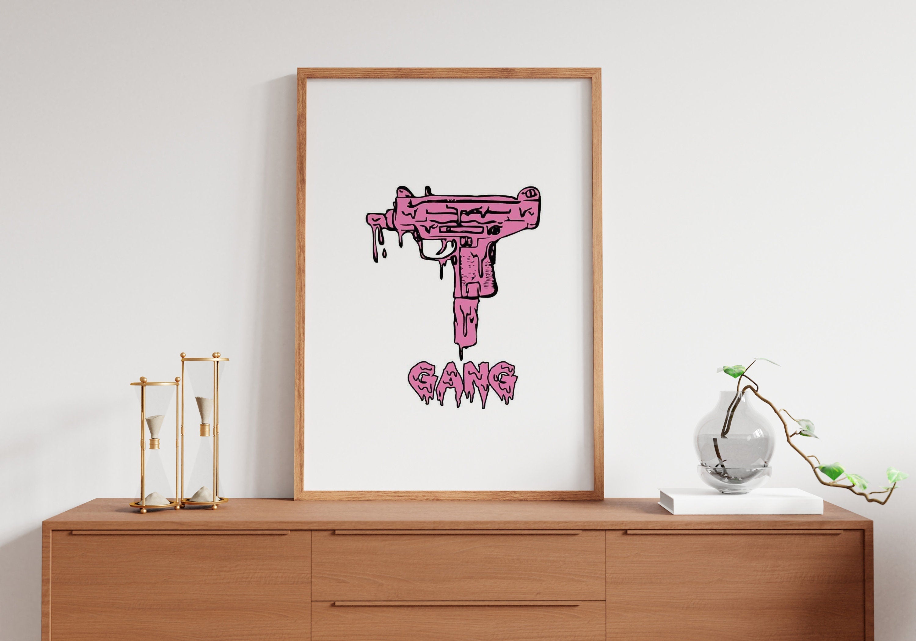 Pink Gun Canvas Wall Art