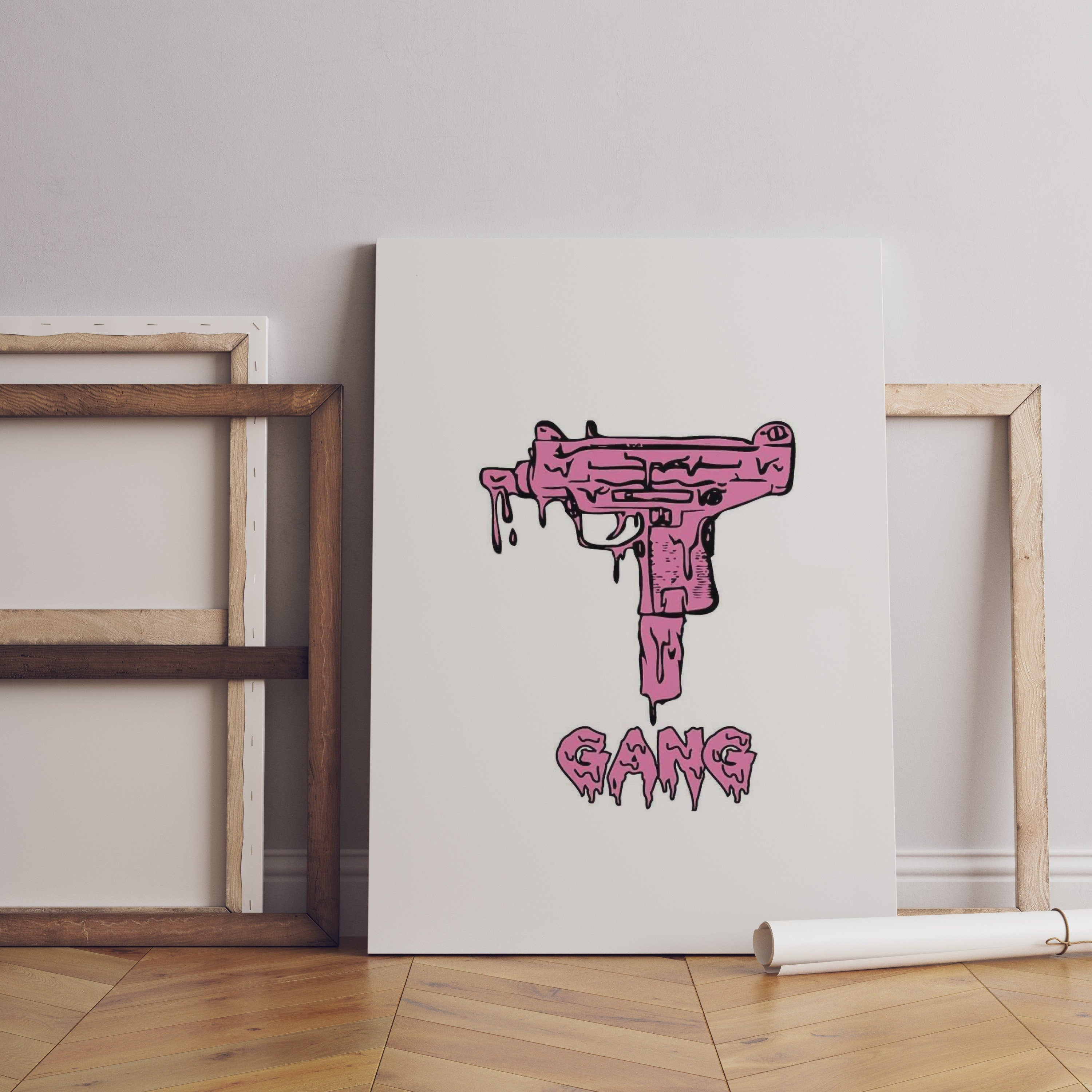 Pink Gun Canvas Wall Art