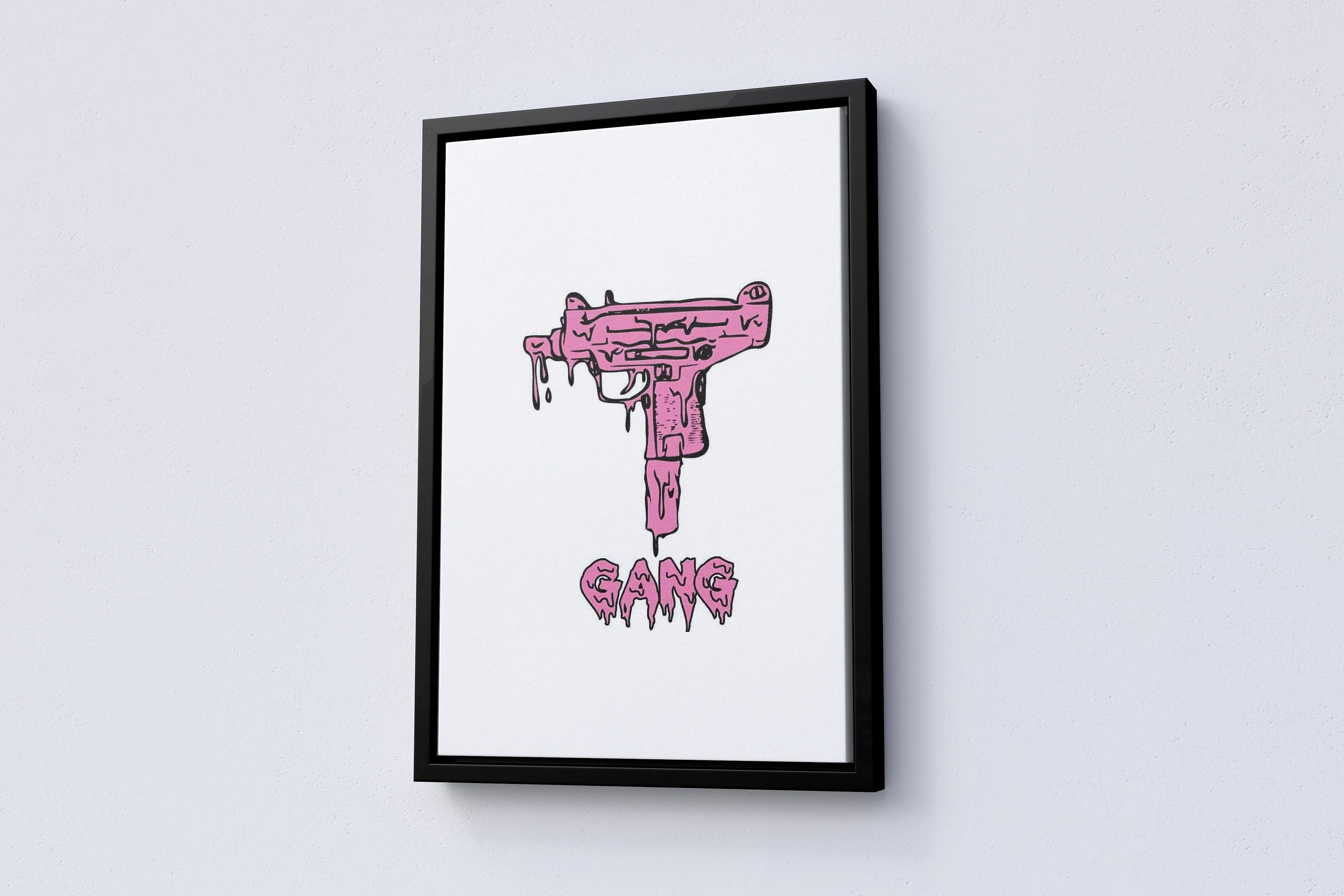 Pink Gun Canvas Wall Art