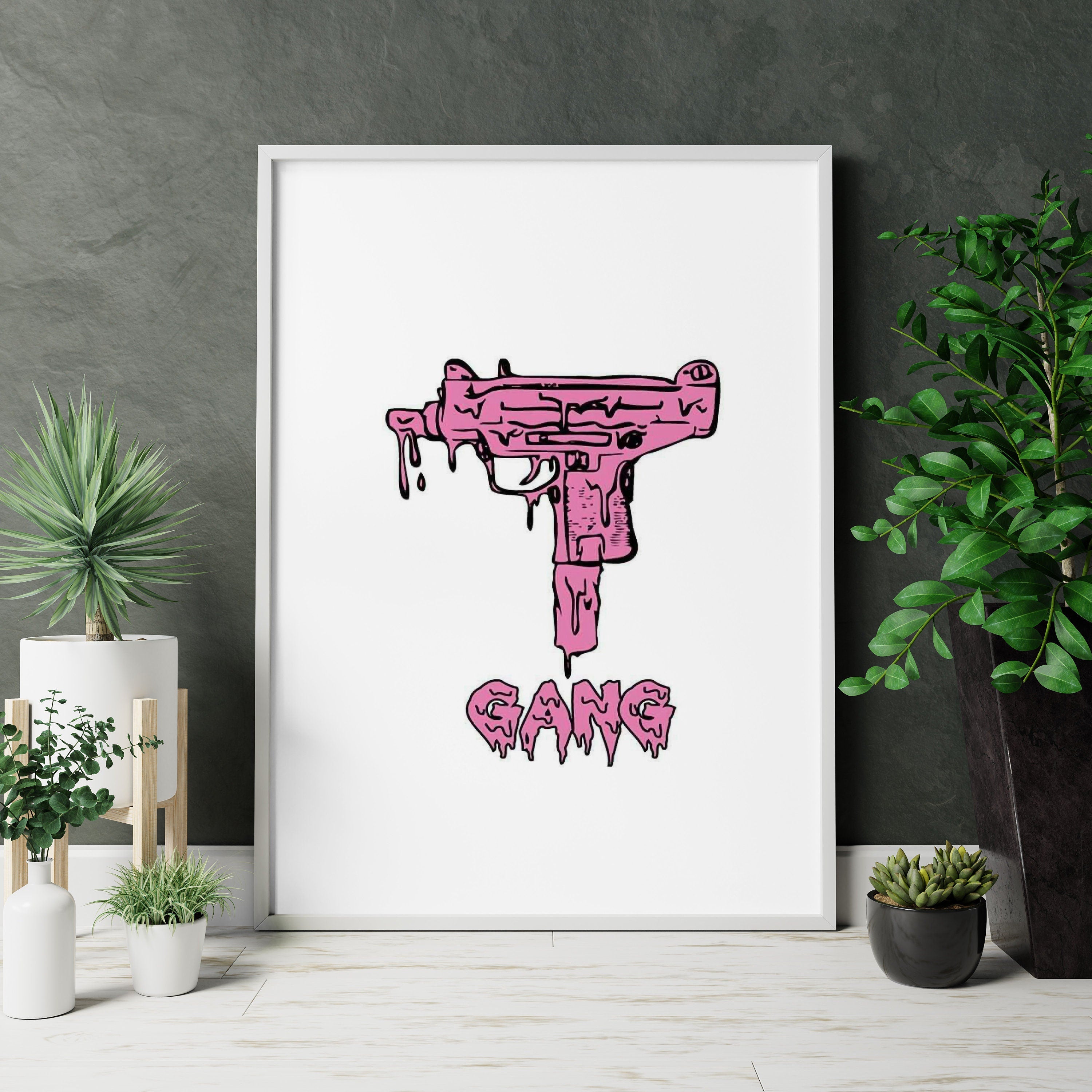 Pink Gun Canvas Wall Art