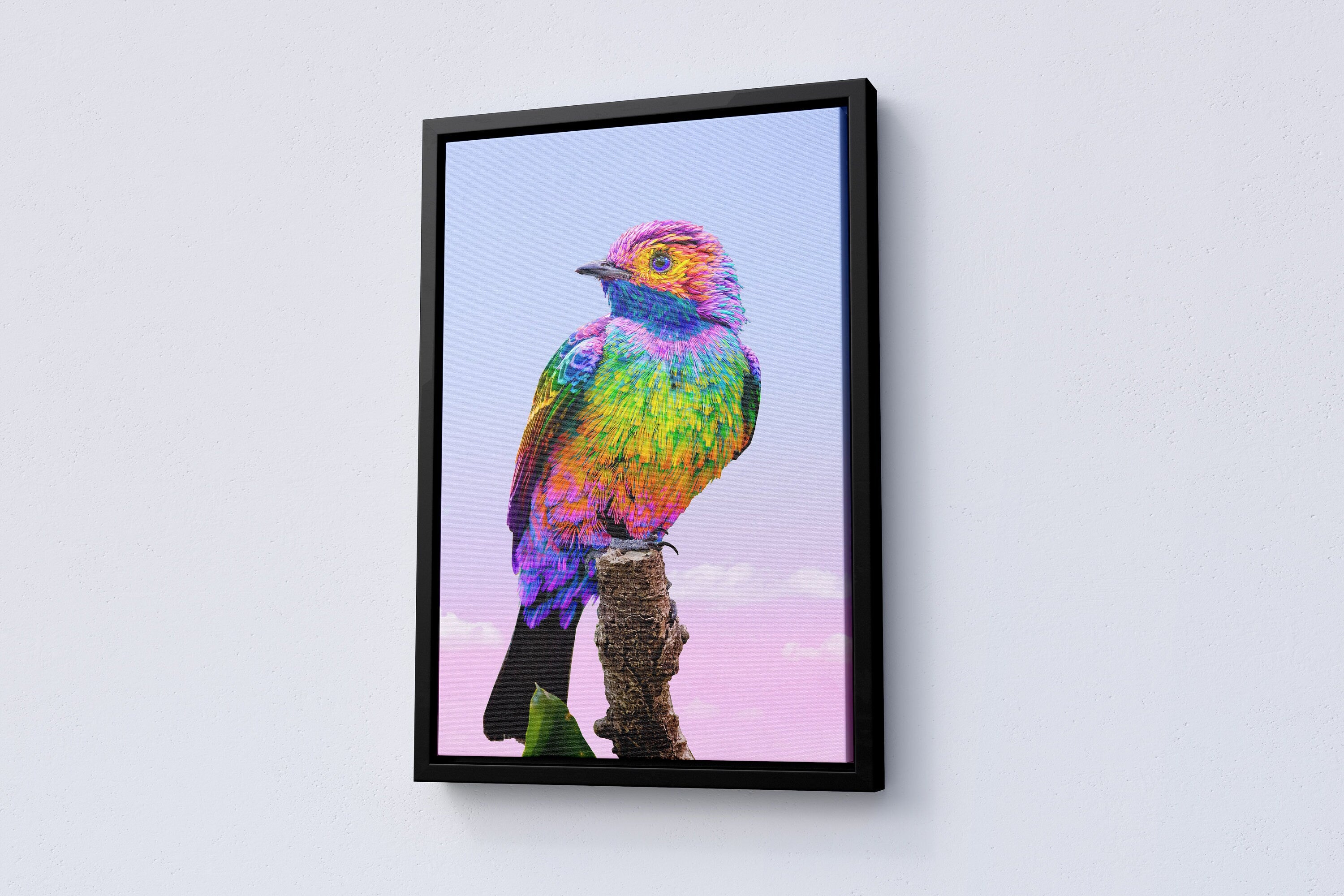 Rainbow Bird Canvas Poster