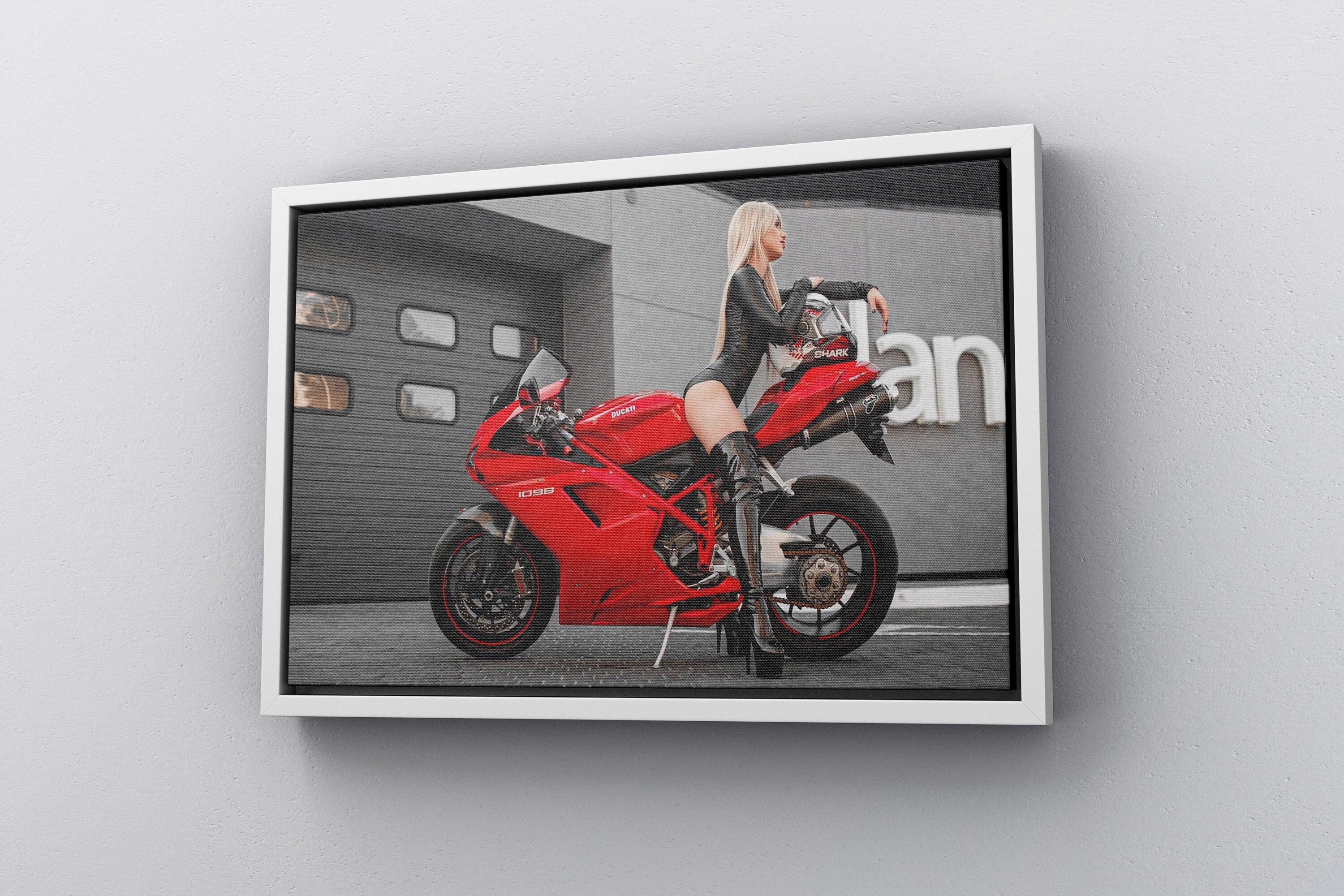 MotoGirl Canvas Poster