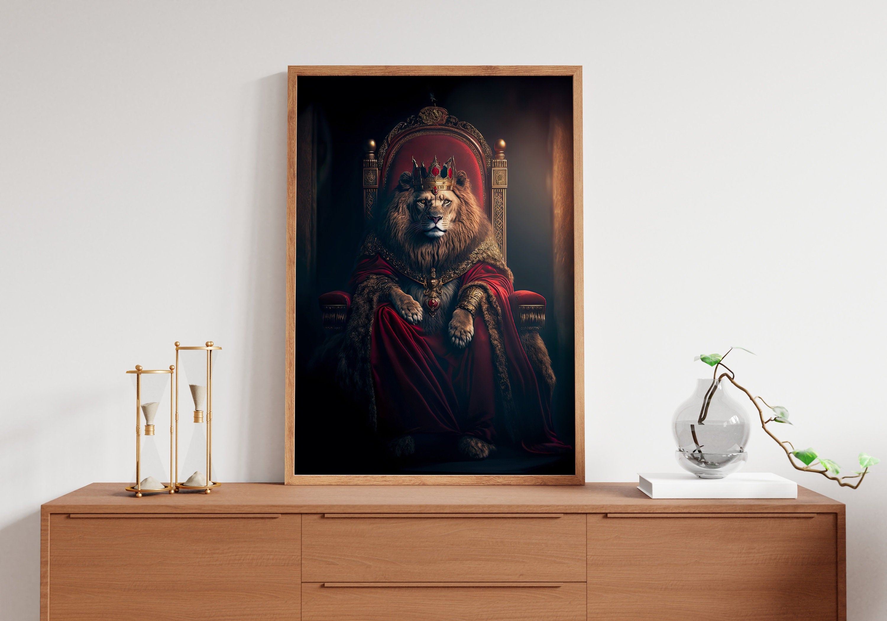 King Lion Canvas Poster