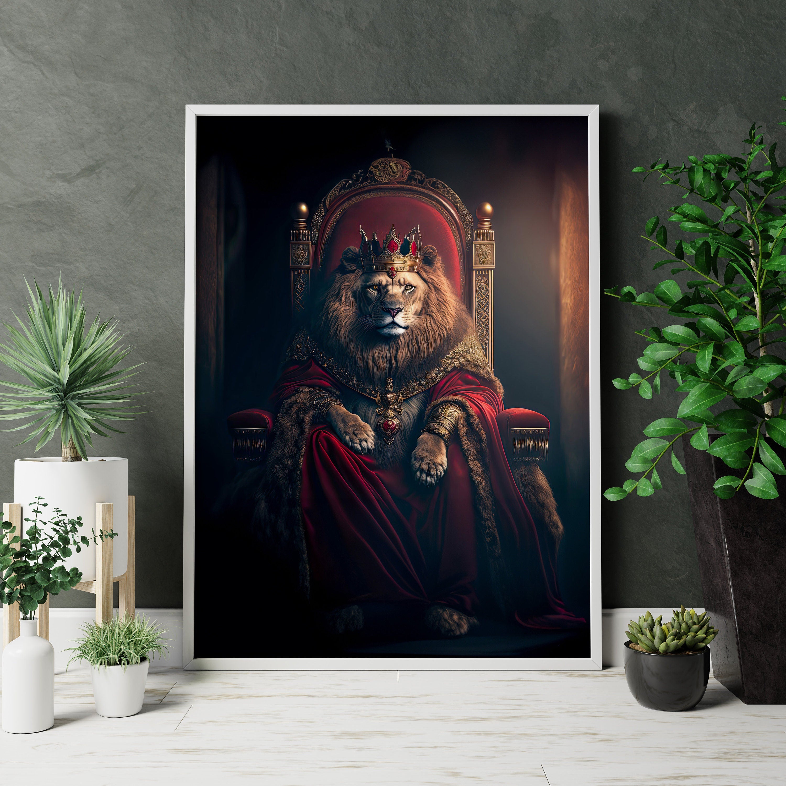 King Lion Canvas Poster