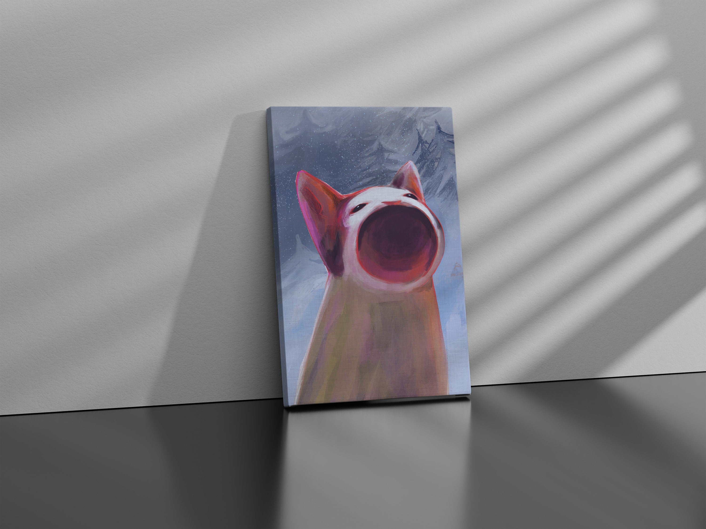 Scream Cat Funny Canvas Poster