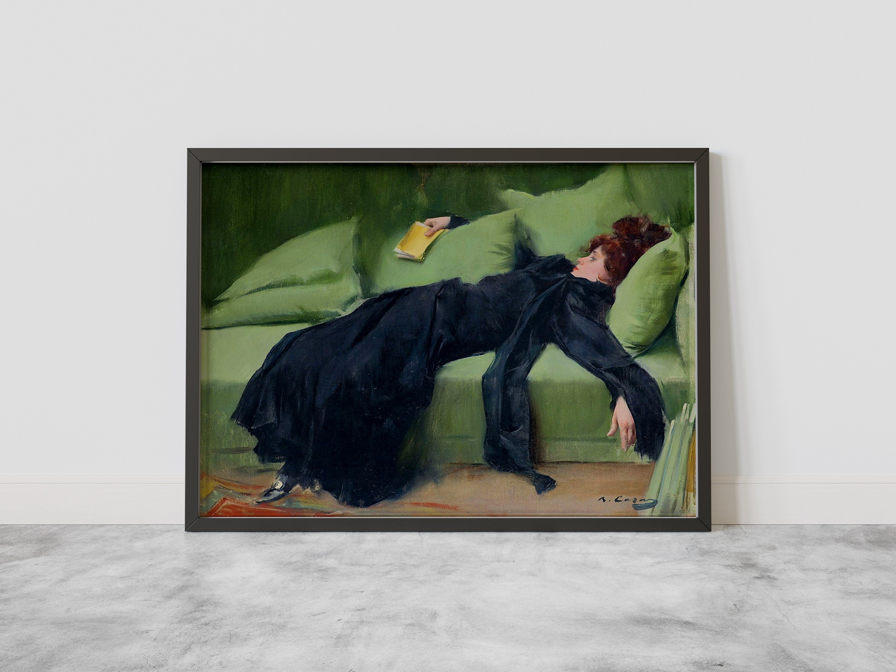 Ramon Casas Decadent Young Woman Canvas Wall Art