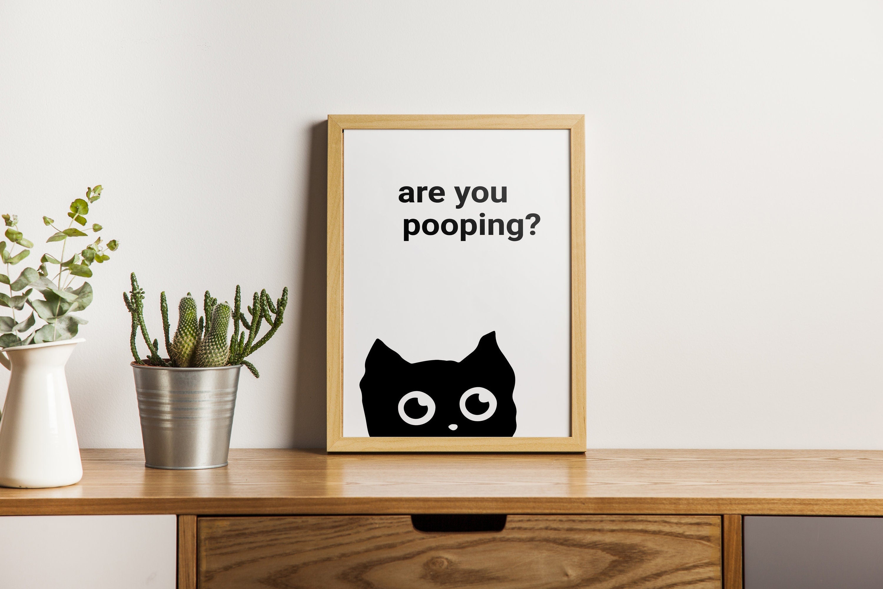 Are You Pooping Toilet Canvas Funny Art