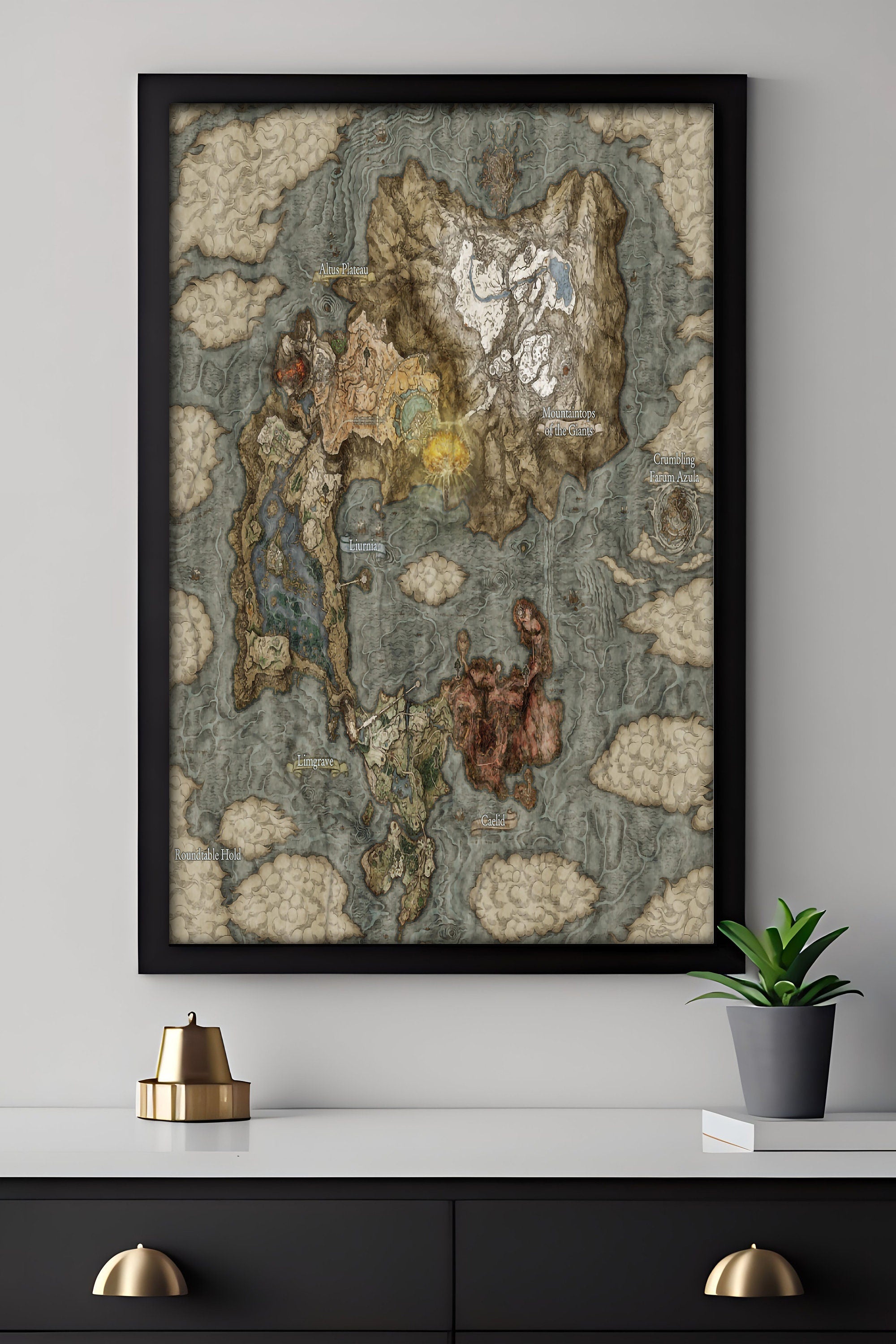 Elden Ring World Map Canvas Art