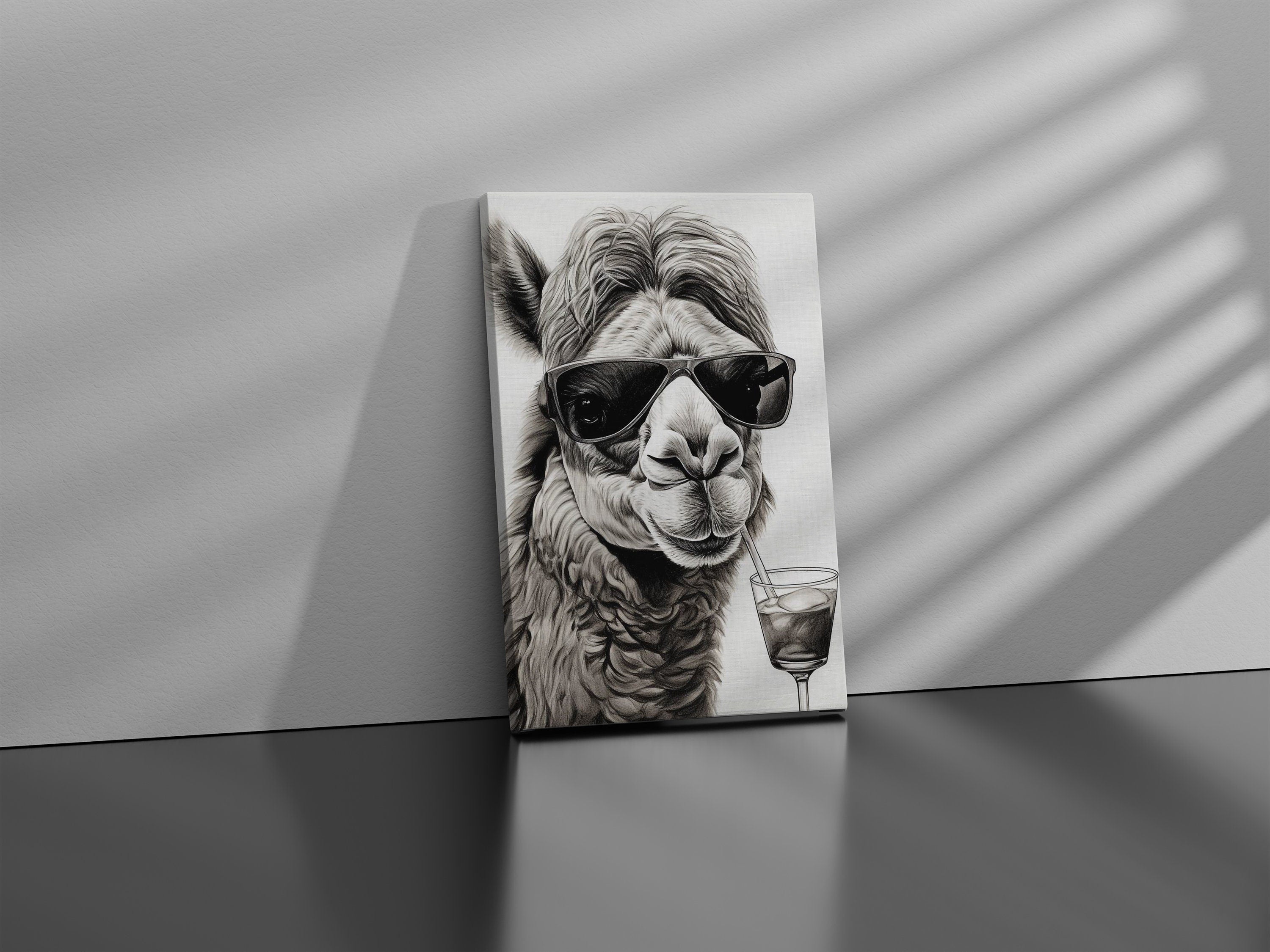 Camel with Sunglasses Canvas Poster