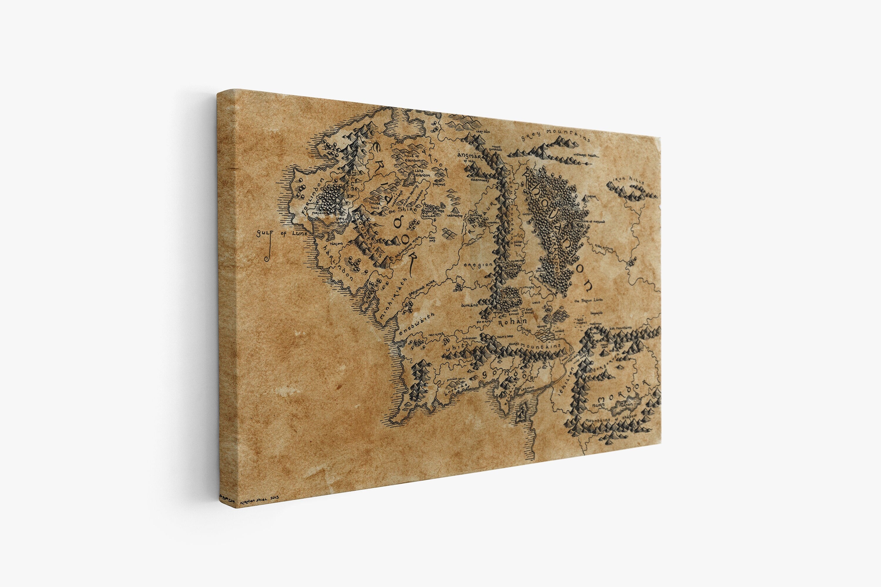 Lord of The Rings Map Canvas Poster