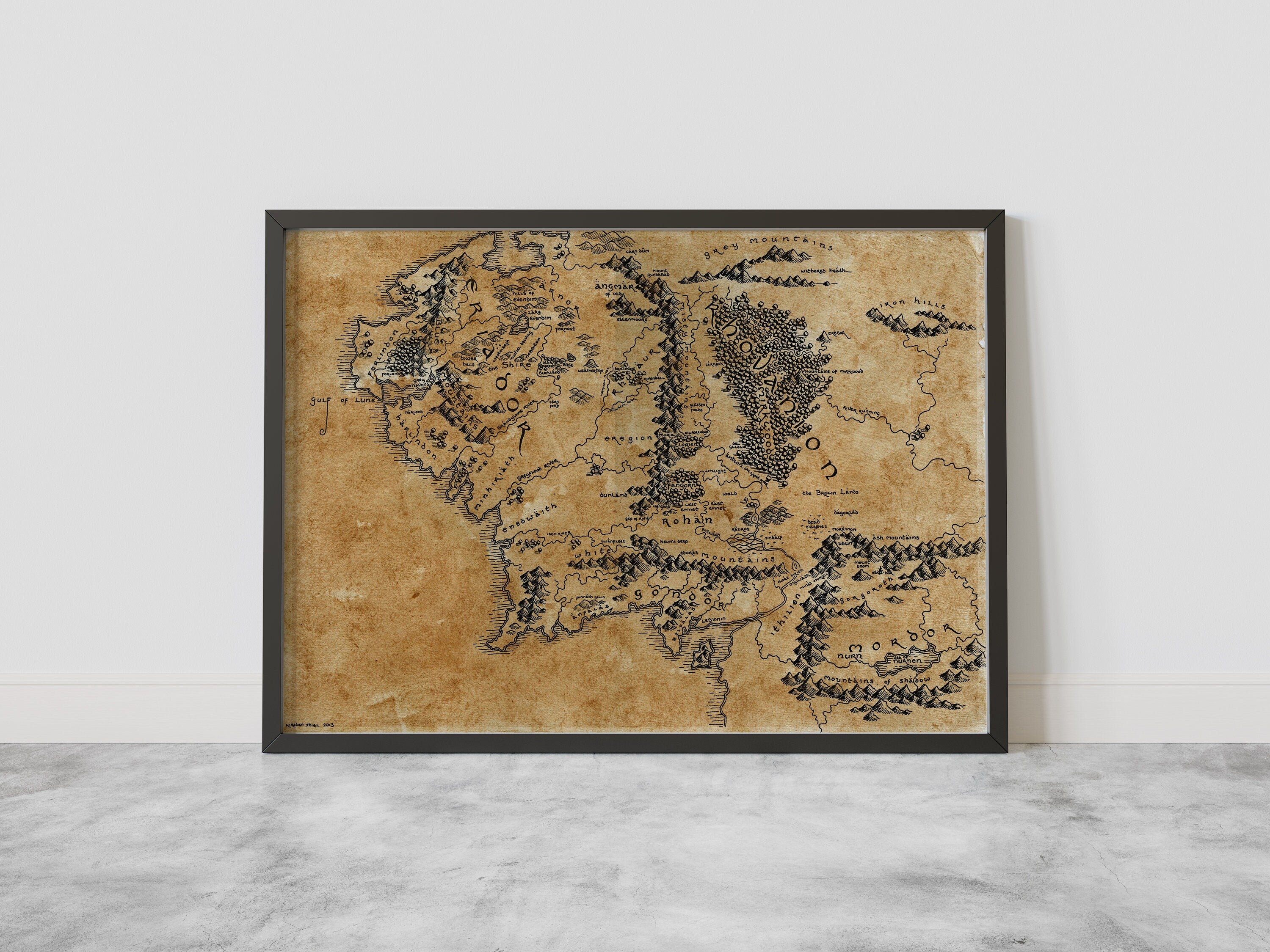 Lord of The Rings Map Canvas Poster