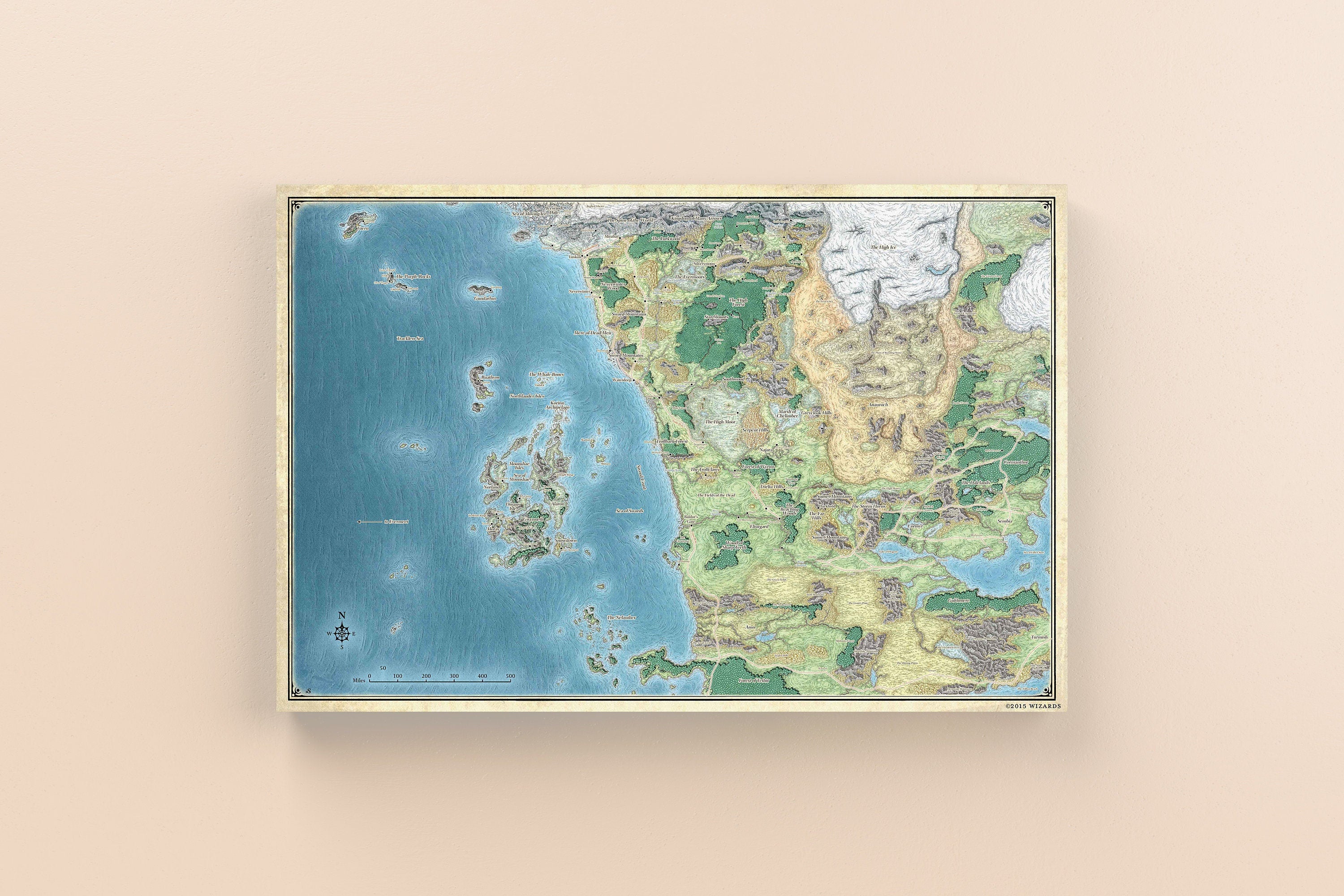 Dungeons and Dragons Map Canvas Print