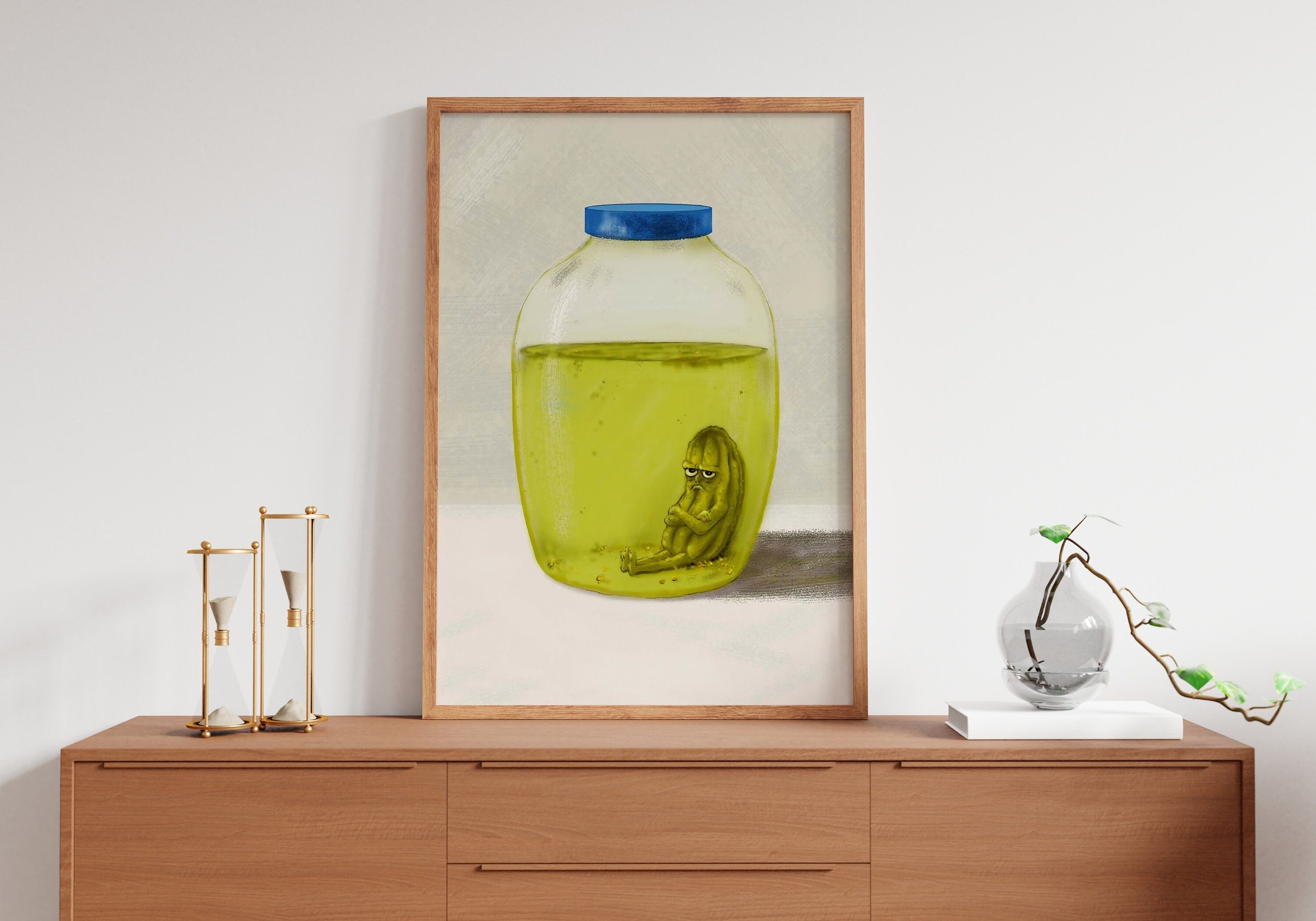 Sad Pickle Funny Canvas Poster