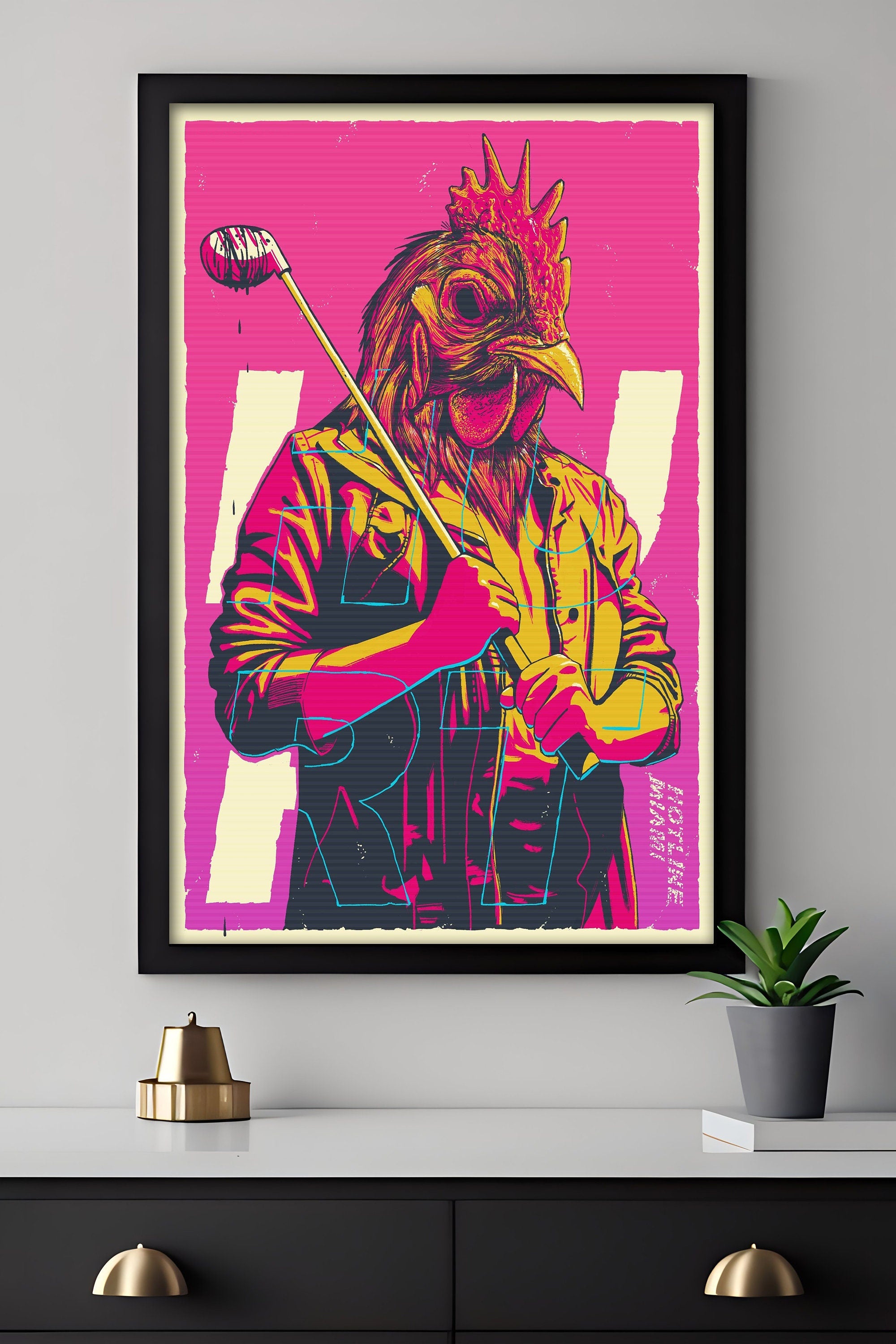 Hotline Miami Chicken Canvas Wall Decor