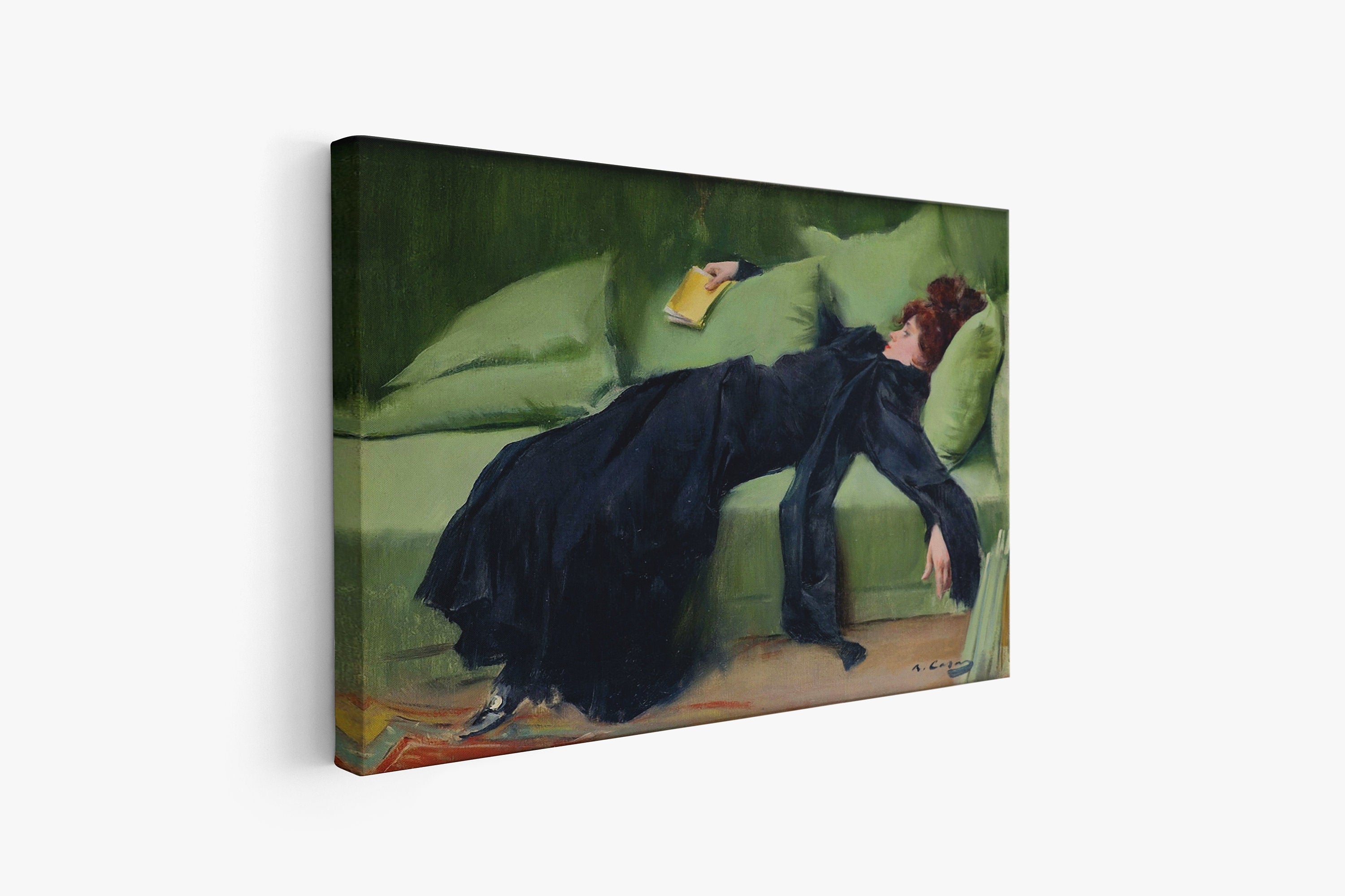 Ramon Casas Decadent Young Woman Canvas Wall Art