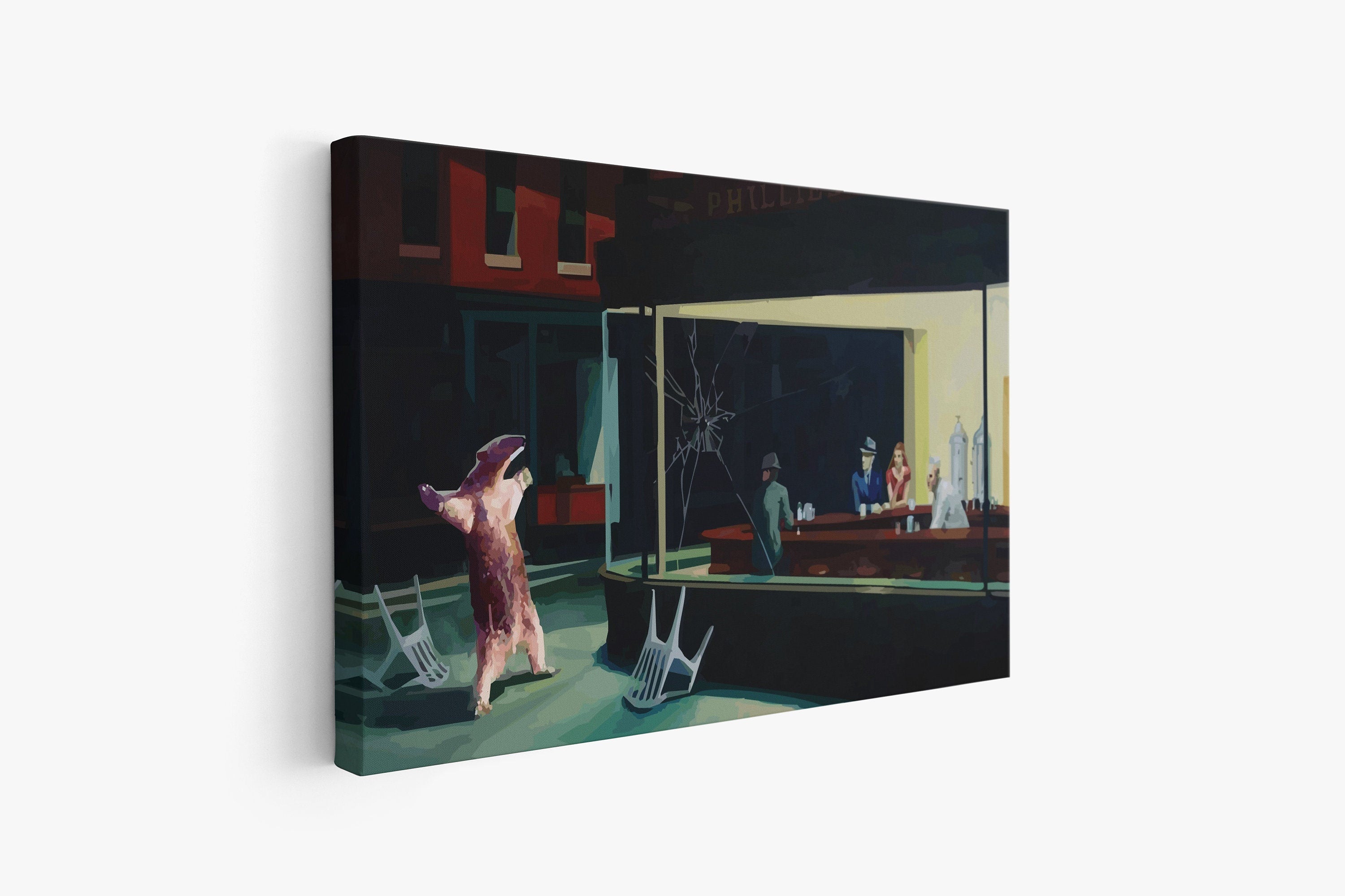 Funny Nighthawks Canvas Art